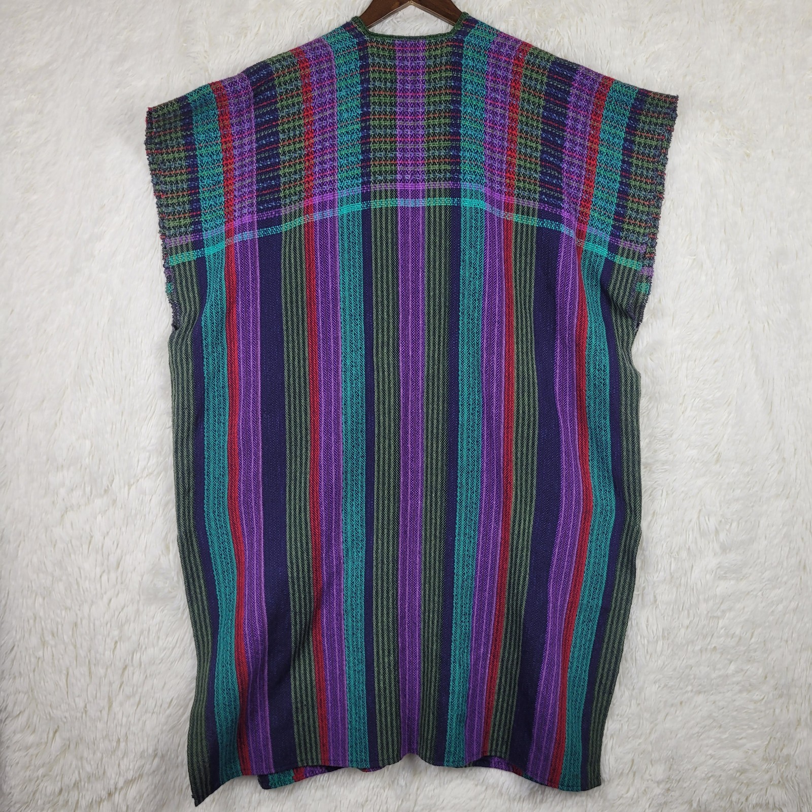Unbranded Hand Woven Striped Open Duster Cardigan Lagenlook Boho Hippie