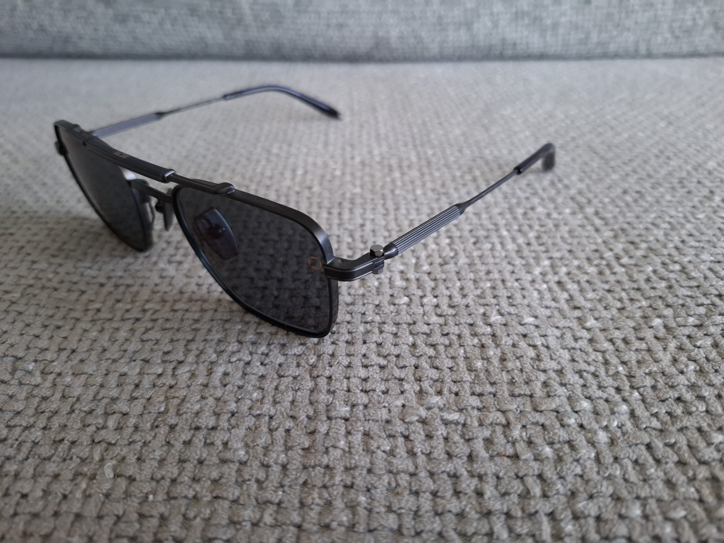 Akoni Aviator Sunglasses Model AKS-200C-50 BLK-NVY Mat Black With Blue Lns 50-21