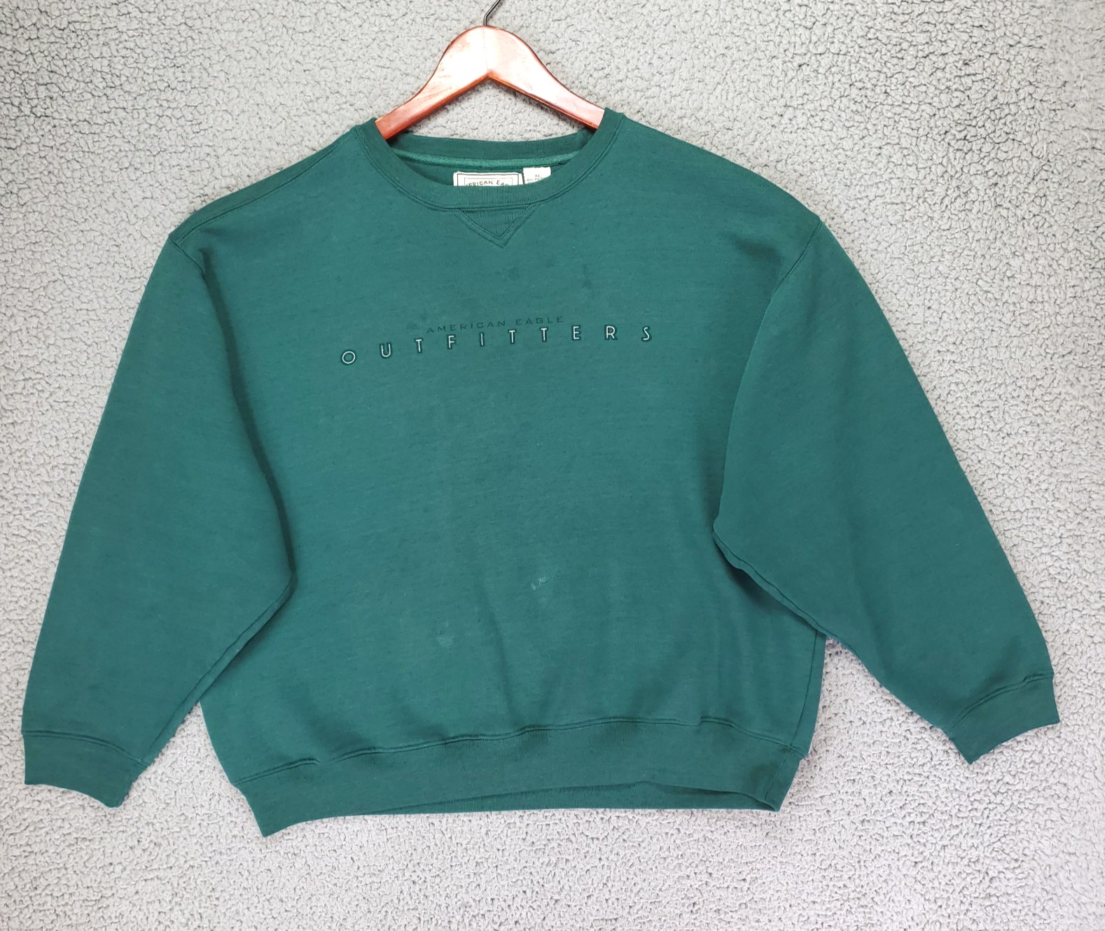 Vintage 90s Boxy American Eagle Crewneck Mens XL Green Sweatshirt