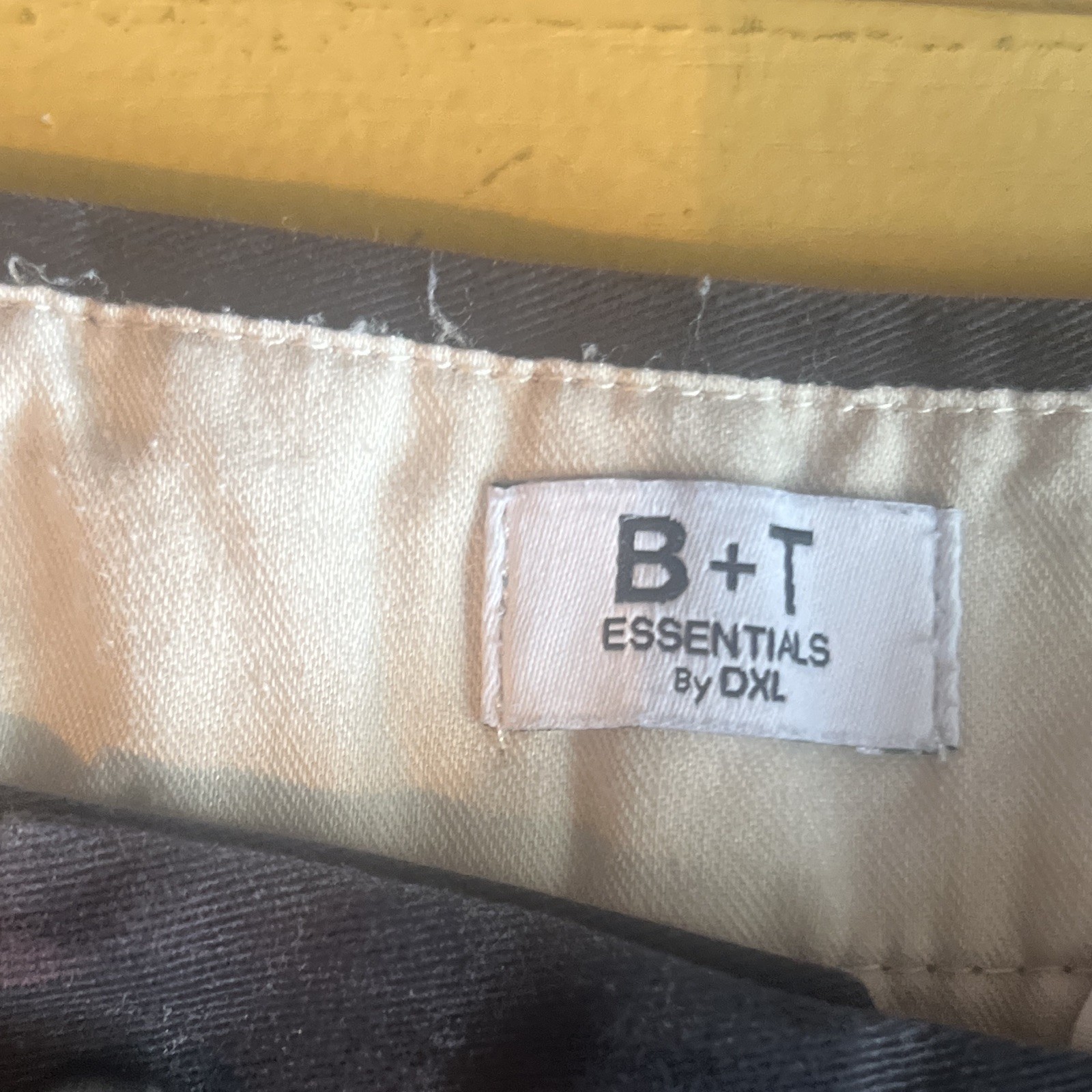 B+T Essentials by DXL Men’s Black Solid Cotton Khaki Pants Big & Tall 52