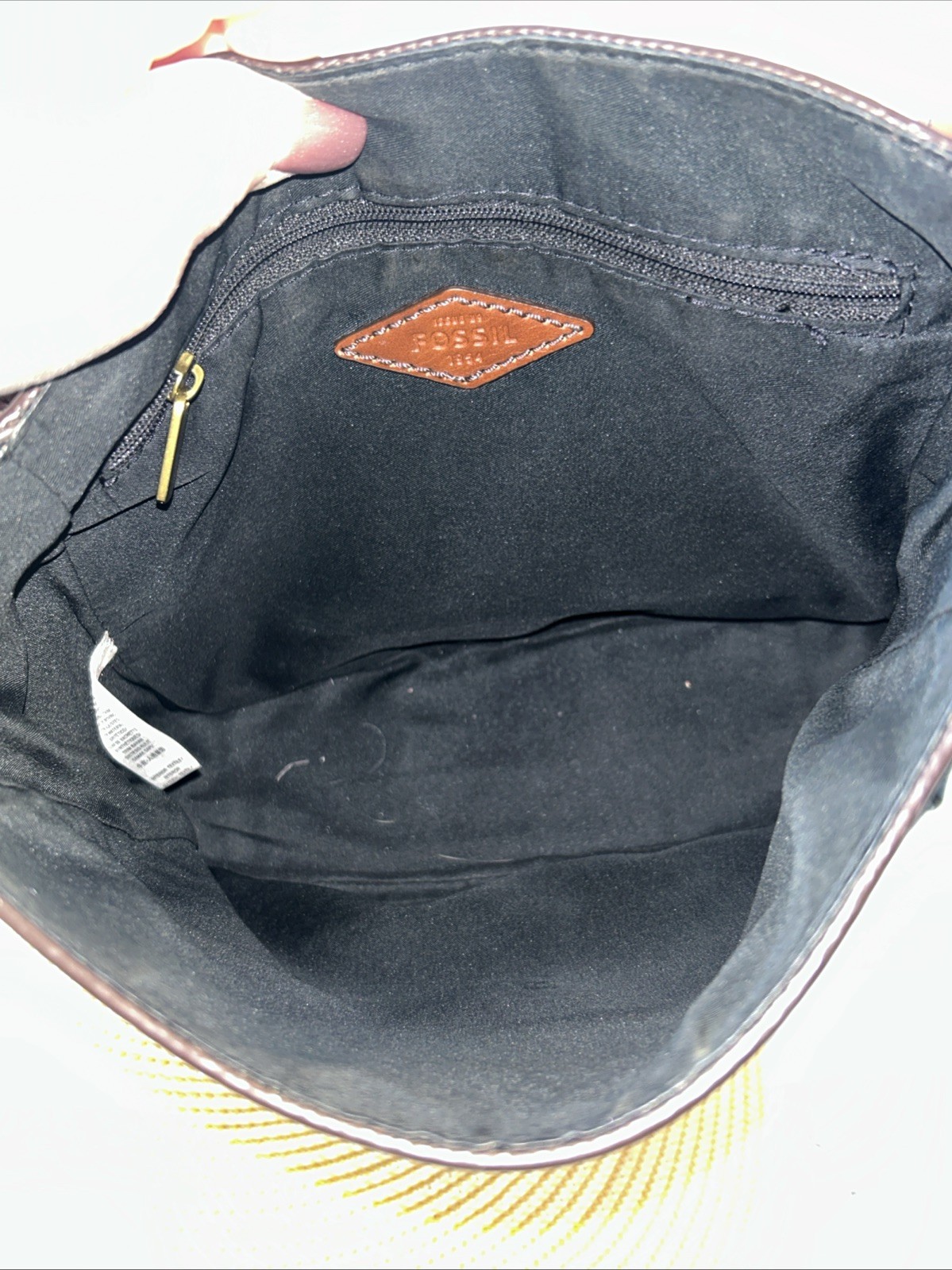 VTG Fossil Top Handle Turn Lock Crossbody Bag in Black 9”Hx10.25”Wx3.5”D