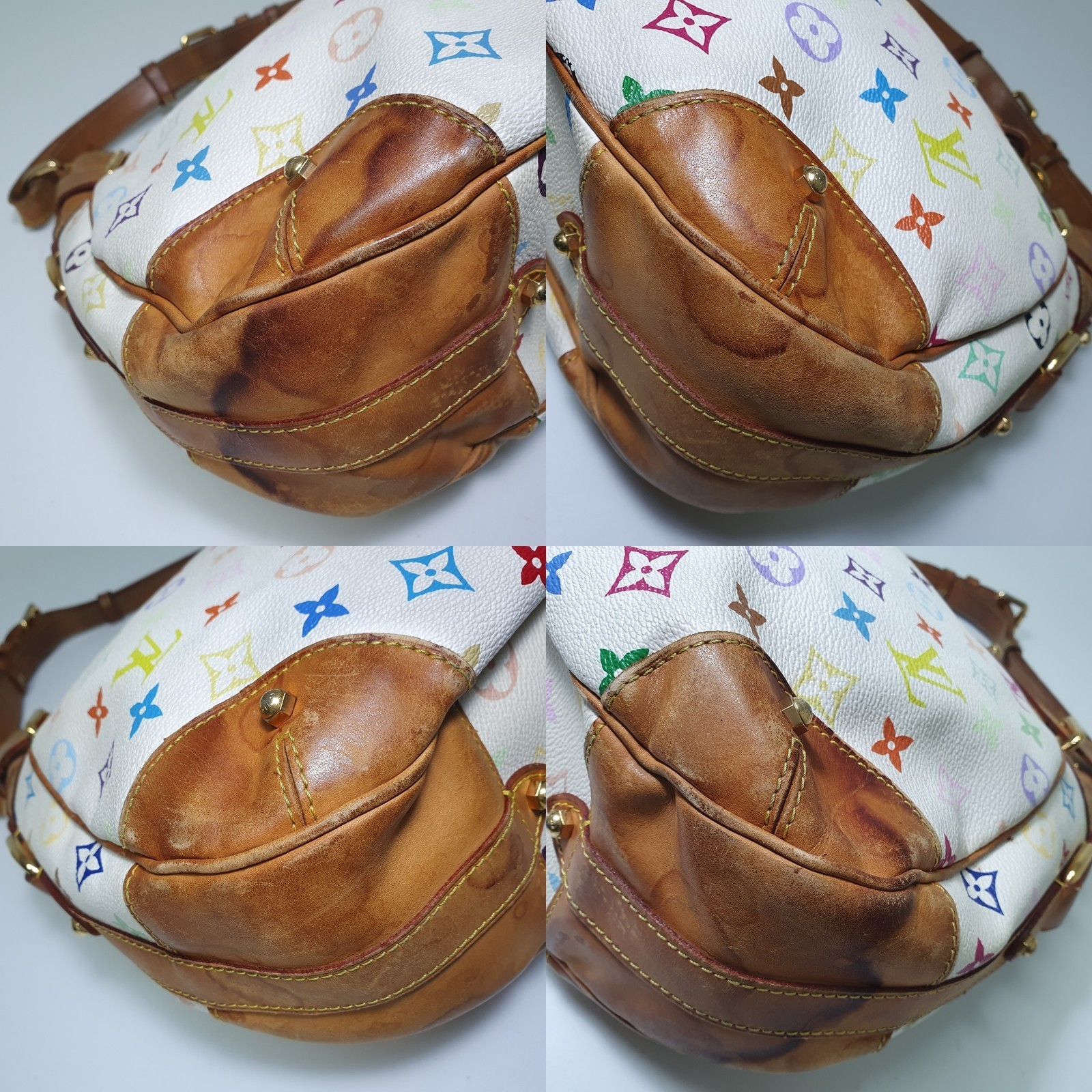 NO TARIFF Authentic Louis Vuitton Greta Monogram Multicolor Blanc M40195 CLA764
