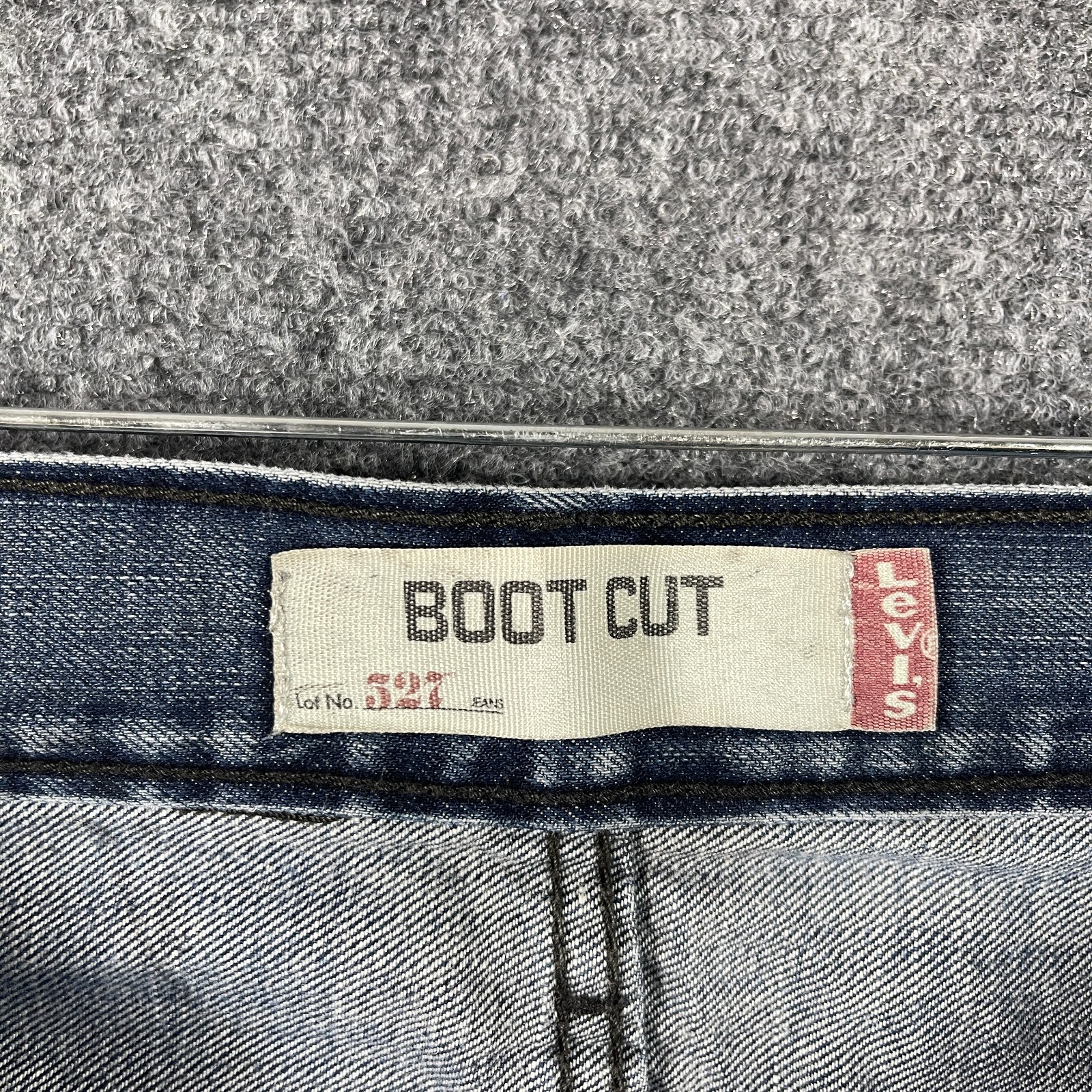 Levis 527 Bootcut Mens 34×34 Blue Jeans Distressed Vintage Y2K Grunge Western
