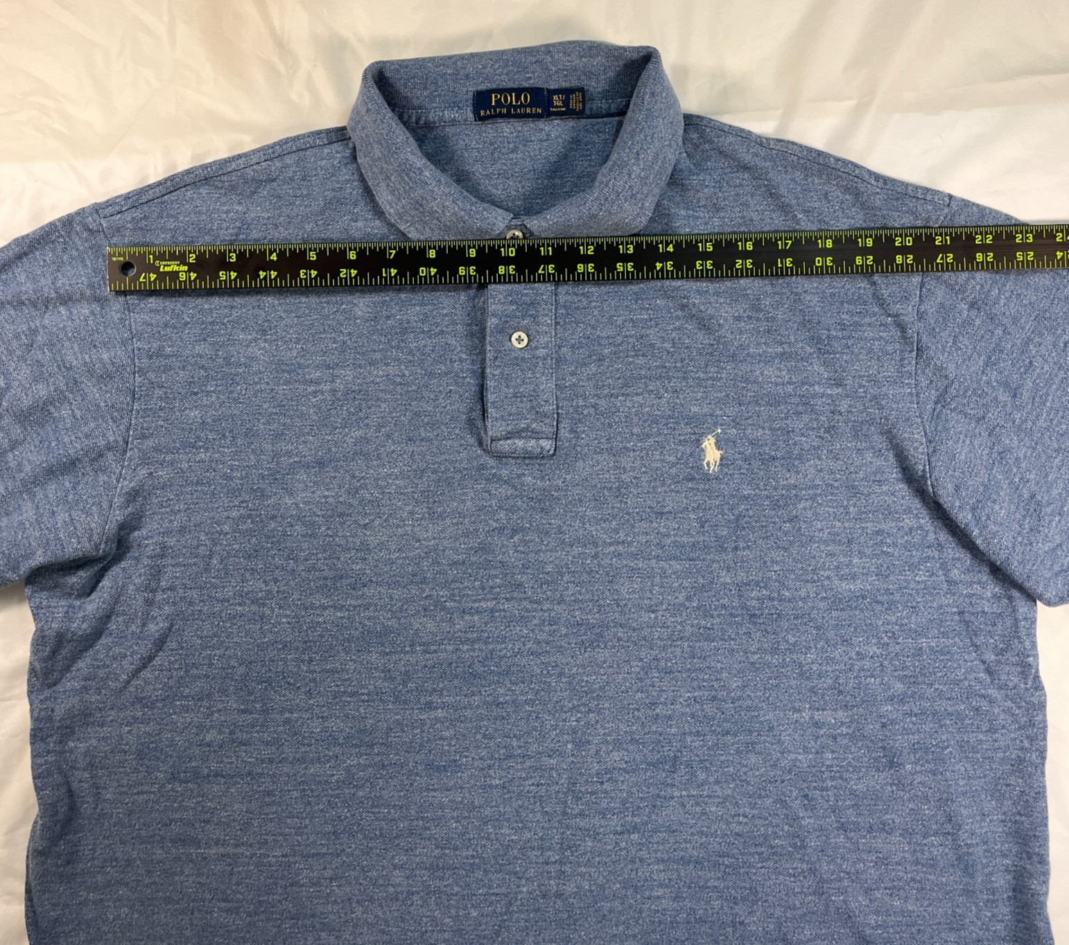Polo Ralph Lauren Shirt Classic Blue Heather Short Sleeve Embroidered Polo XLT