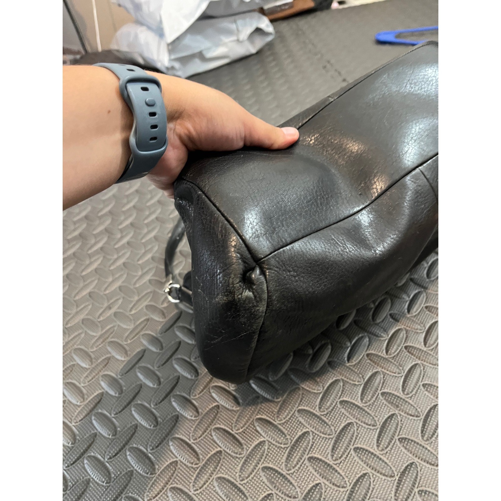 COACH MADISON PHOEBE Black Pebbled Leather Hobo Satchel Bag 26224 Purse