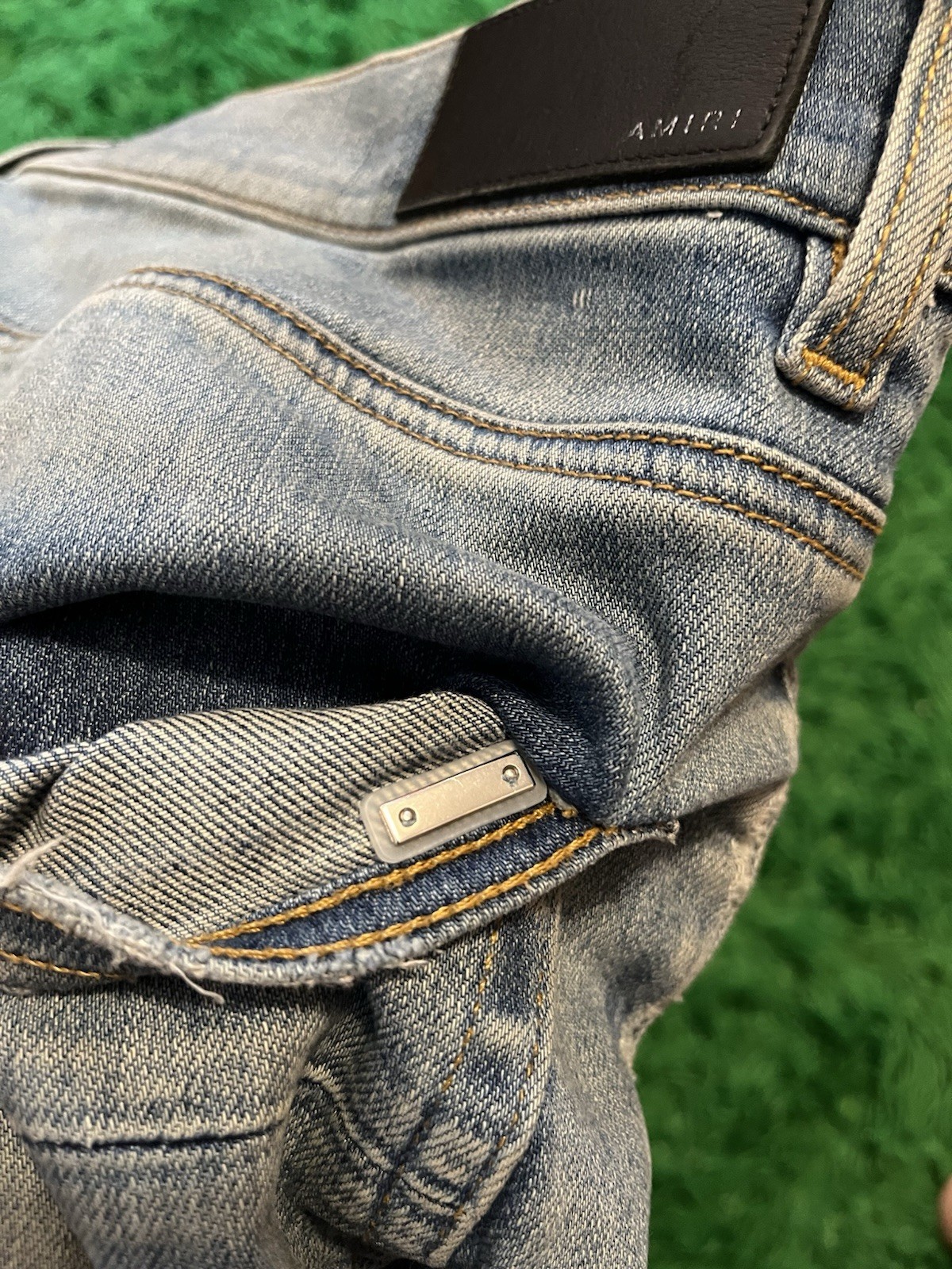 Amiri Camo Bones clay indigo Jeans size 34