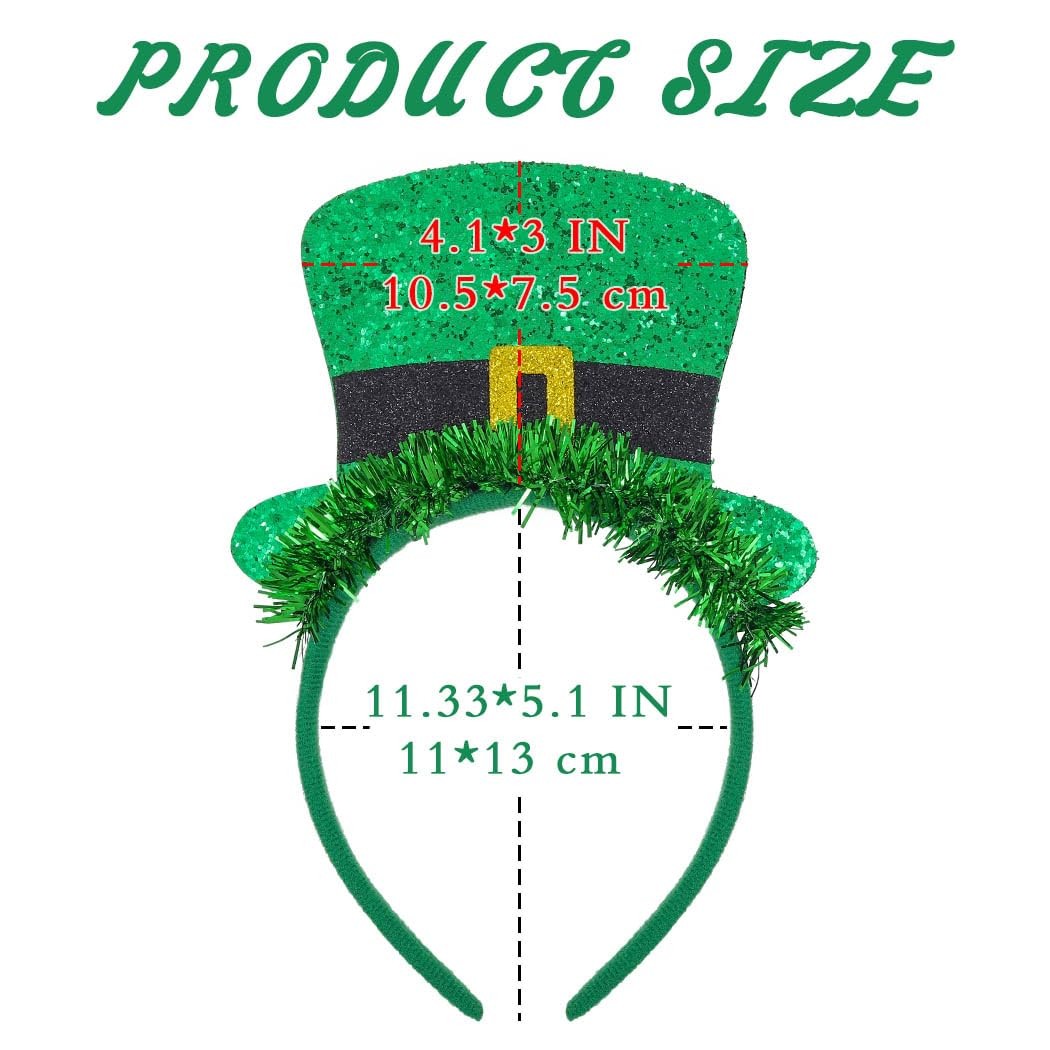 Uranian St. Patrick’s Day Headbands Green Hat 4.3*5.1 IN/11*13 cm,