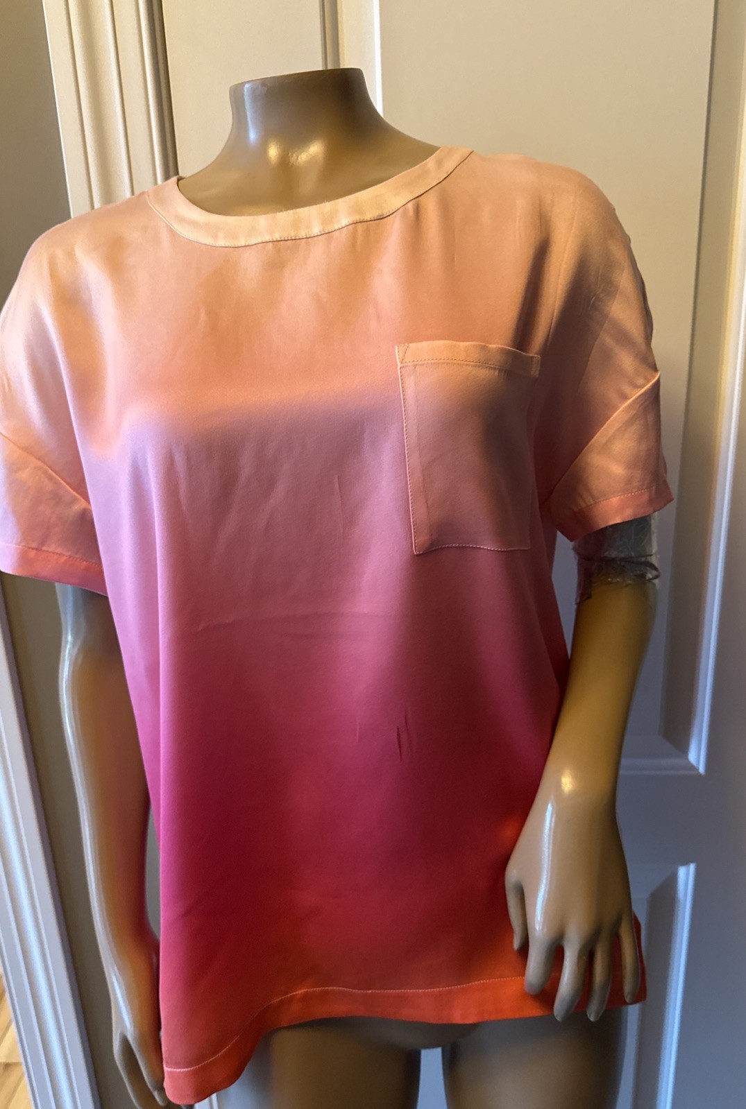 BADGLEY MISCHKA Ombre Mulberry Silk Blouse Women’s Size S Multi NWT