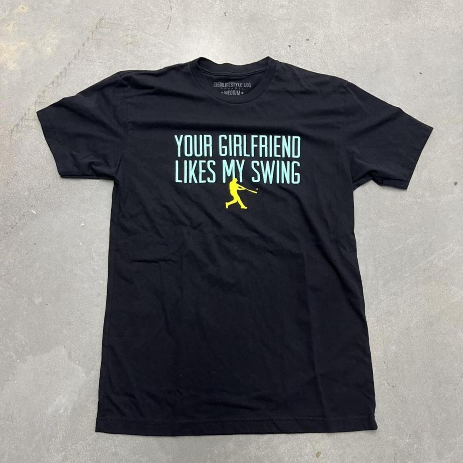 Y2K BSBLLifestyle 101 “Your Girlfriend Likes My Swing” Tee Medium