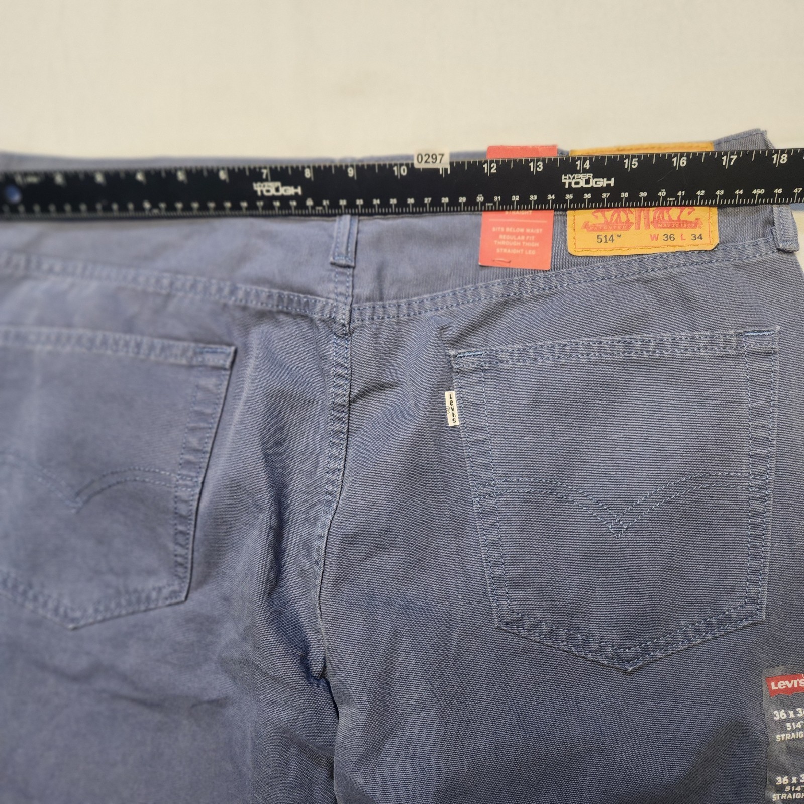 NEW Levis 514 Men Jeans Size Blue 36X34 100% Cotton Straight White Tag NWT Work