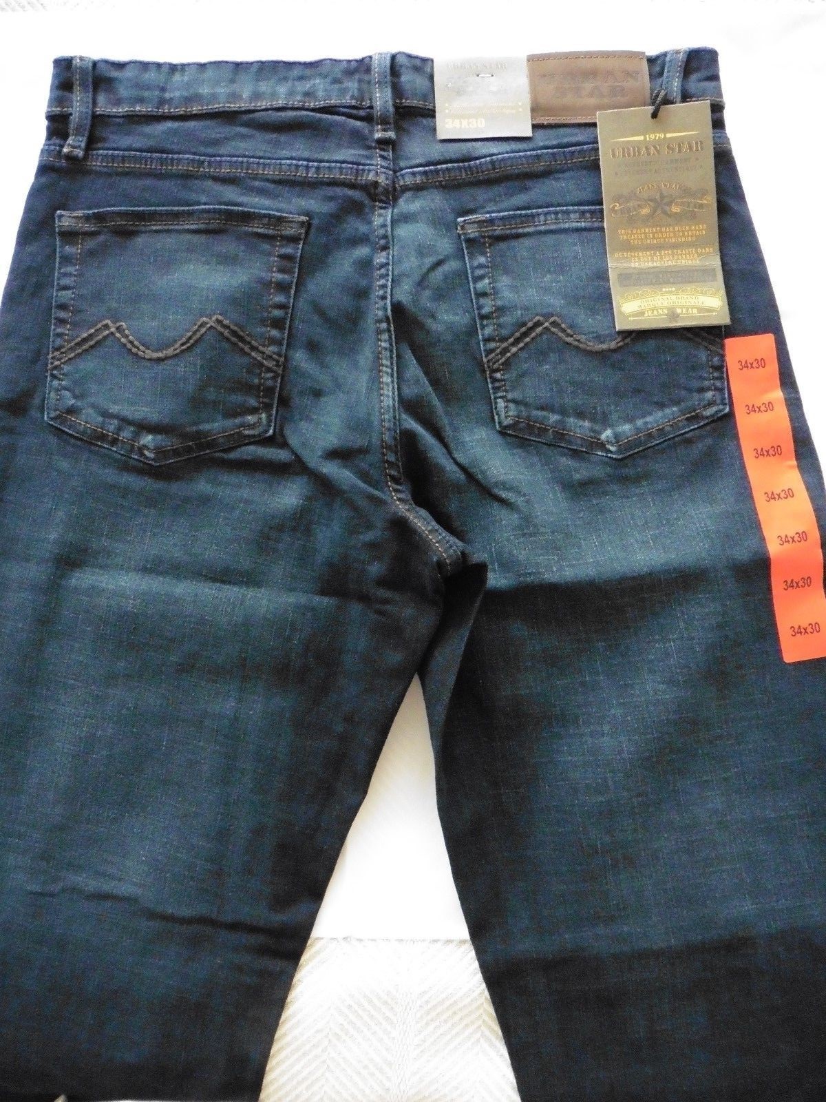 Urban Star men’s jeans – relaxed fit – straight – 34 x 30 – midnight blue – NEW!