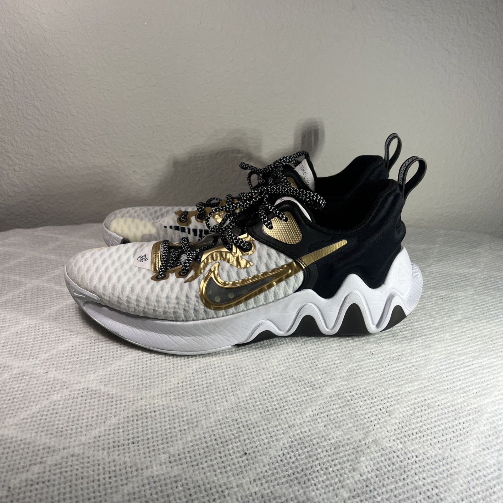 Nike Men’s Giannis Immortality Championship CZ4099-100 White Mesh Lace-Up SZ 12