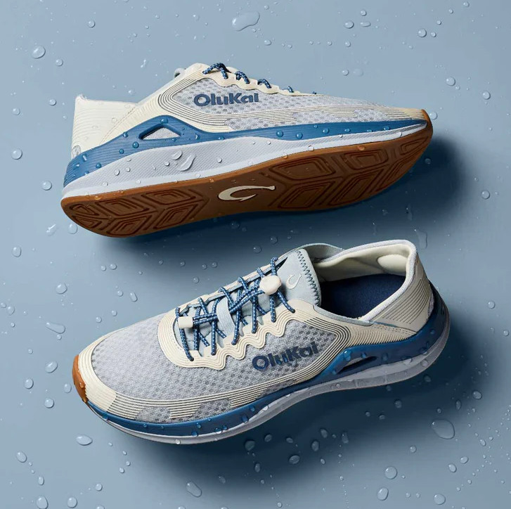 NEW SEAL OluKai Ahi Men’s Performance Marine Shoes Blue Pearl White Sand Fishing