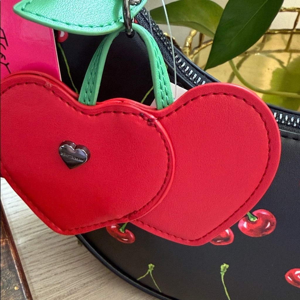 Betsey Johnson XO Northy Cherry Print Crescent Shoulder Bag NWT Cherry Charm