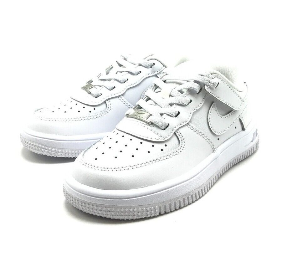 *NEW* Pre-School Kids Nike Air Force 1 Low Easy-on (PS) White/White (FN0237 111)