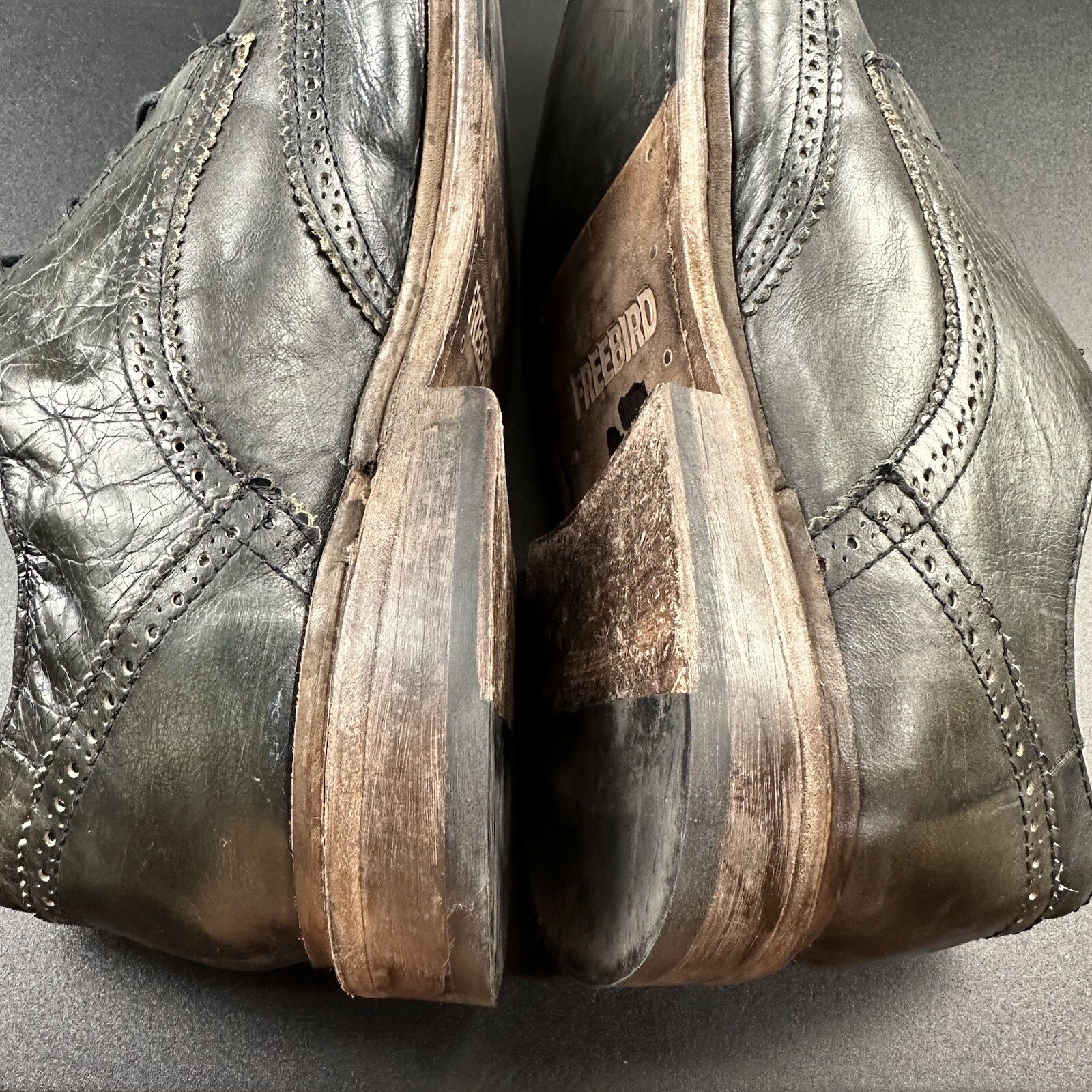 Freebird Kensington Oxford Wingtip Shoes Mens 12 Two Tone Distressed Leather*