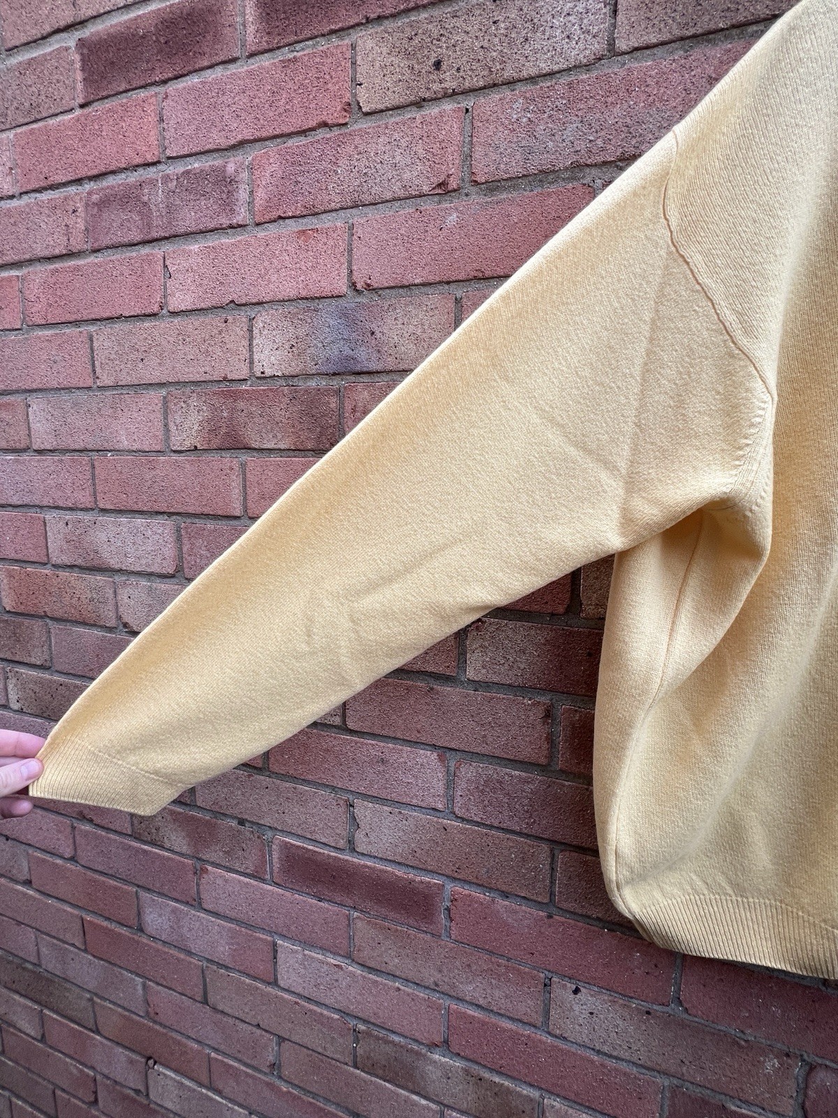 St Michael M&S 100% Lambs Wool Yellow Crew Neck Jumper Size XL 44-46 Inch Chest