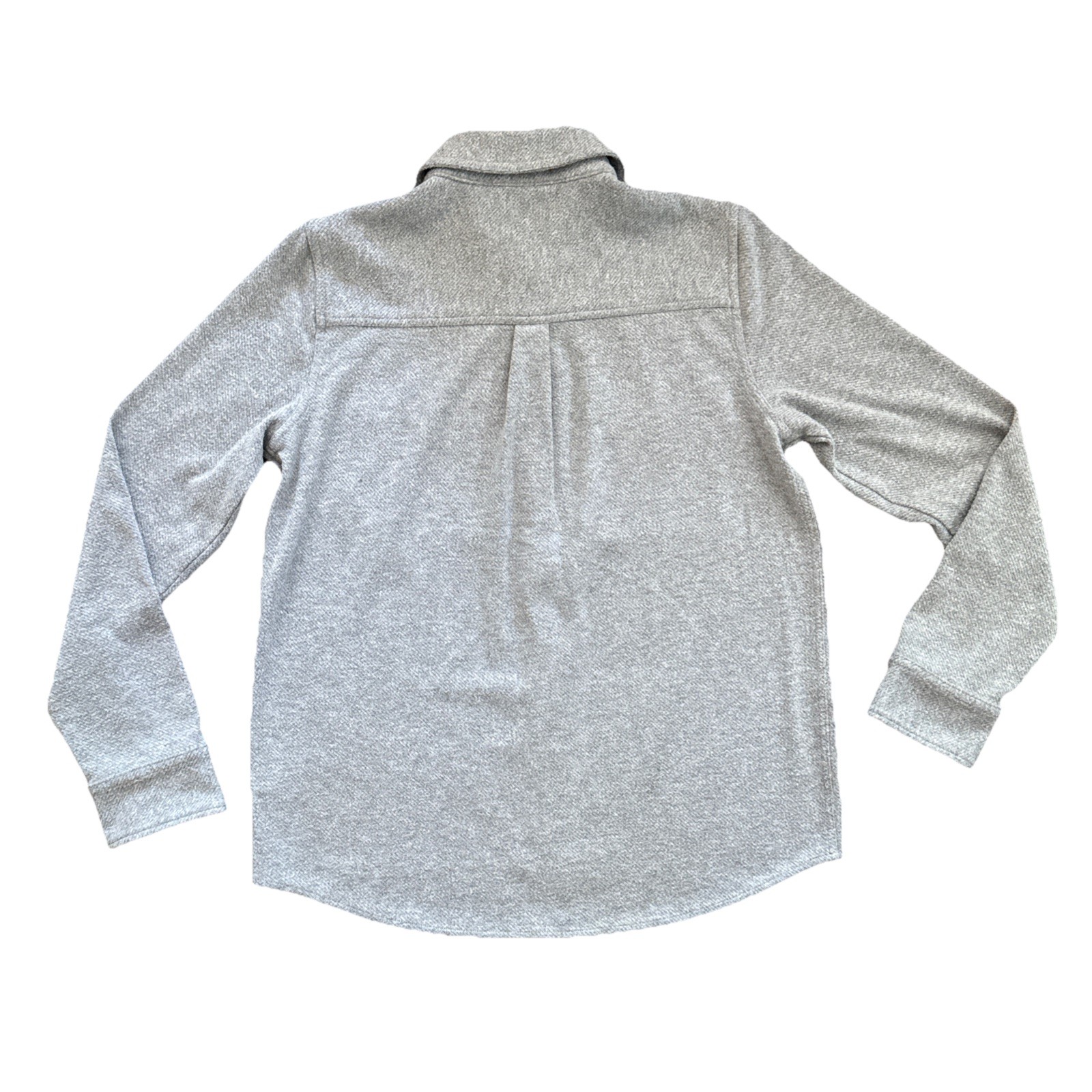 Faherty Legend Sweater Shirt Men Medium Gray Flannel Shacket Overshirt Stretch