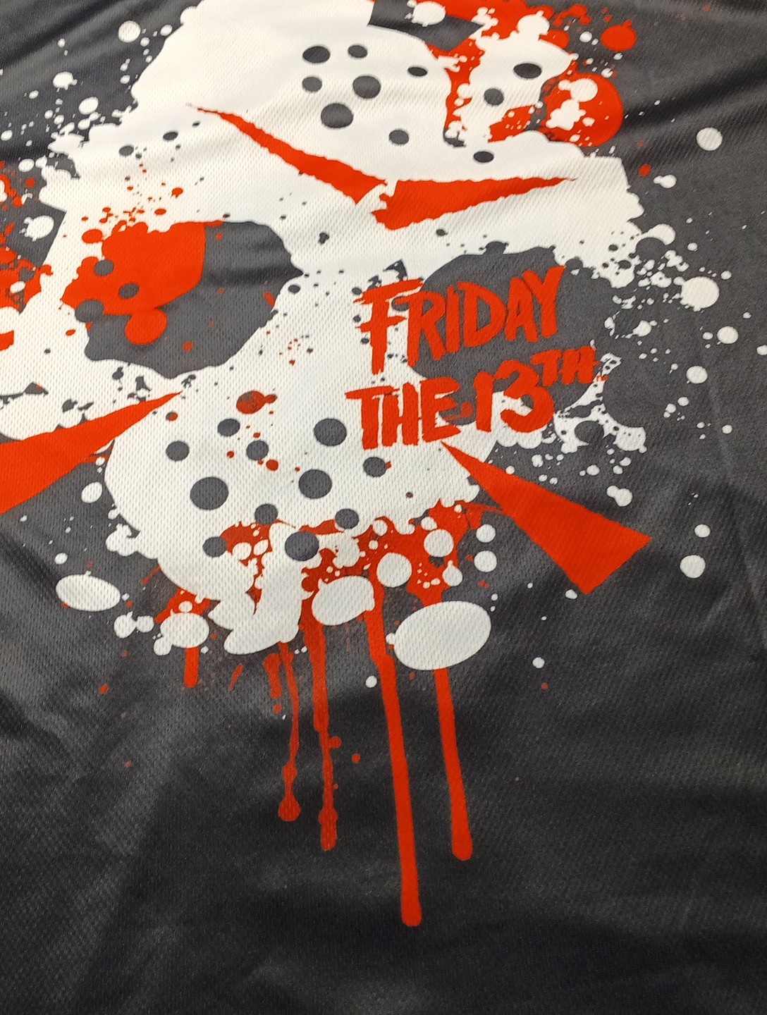 Friday the 13th Men Baseball Type Jersey Shirt Size 2X Black w/Red Trim NWT