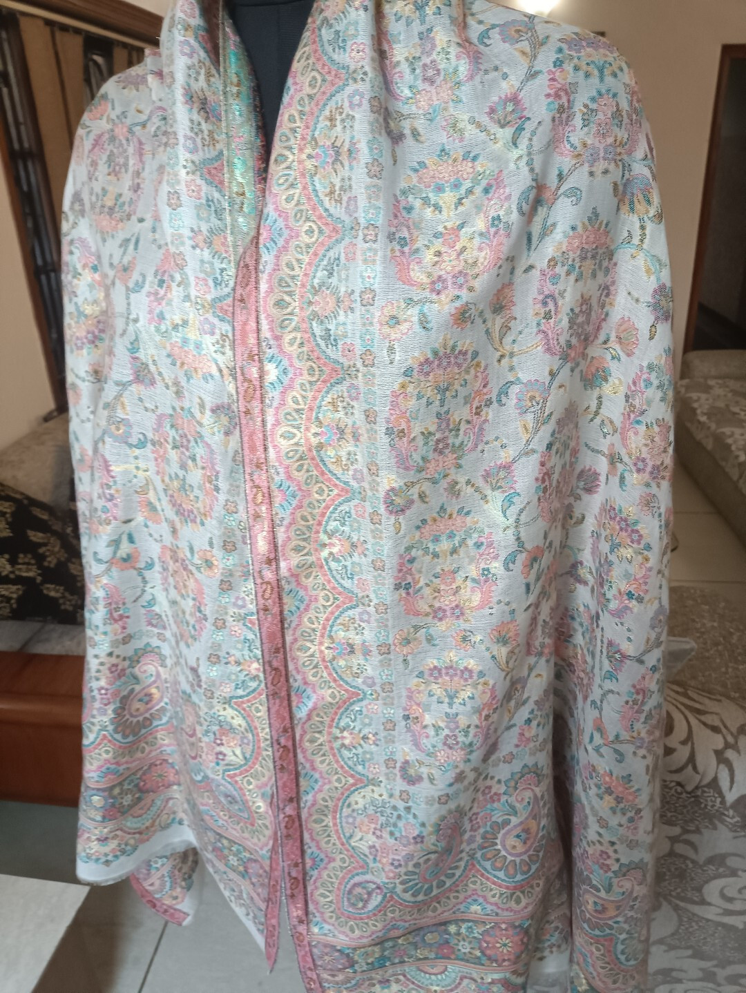 100% Silk Zari PASHMINA JAMAWAR Kani JAMAVAR SHAWL DESIGNER ~12 DESIGN CHOICE
