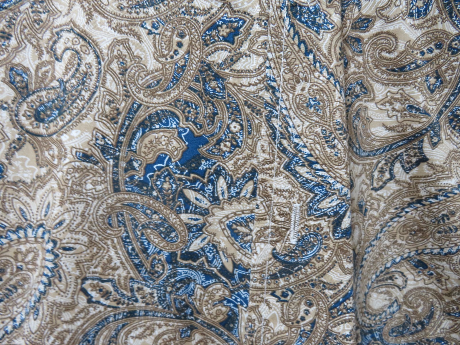 Tasso Elba Brown & Blue Paisley Long Sleeve Button-Up Shirt Men’s XXL 2XL
