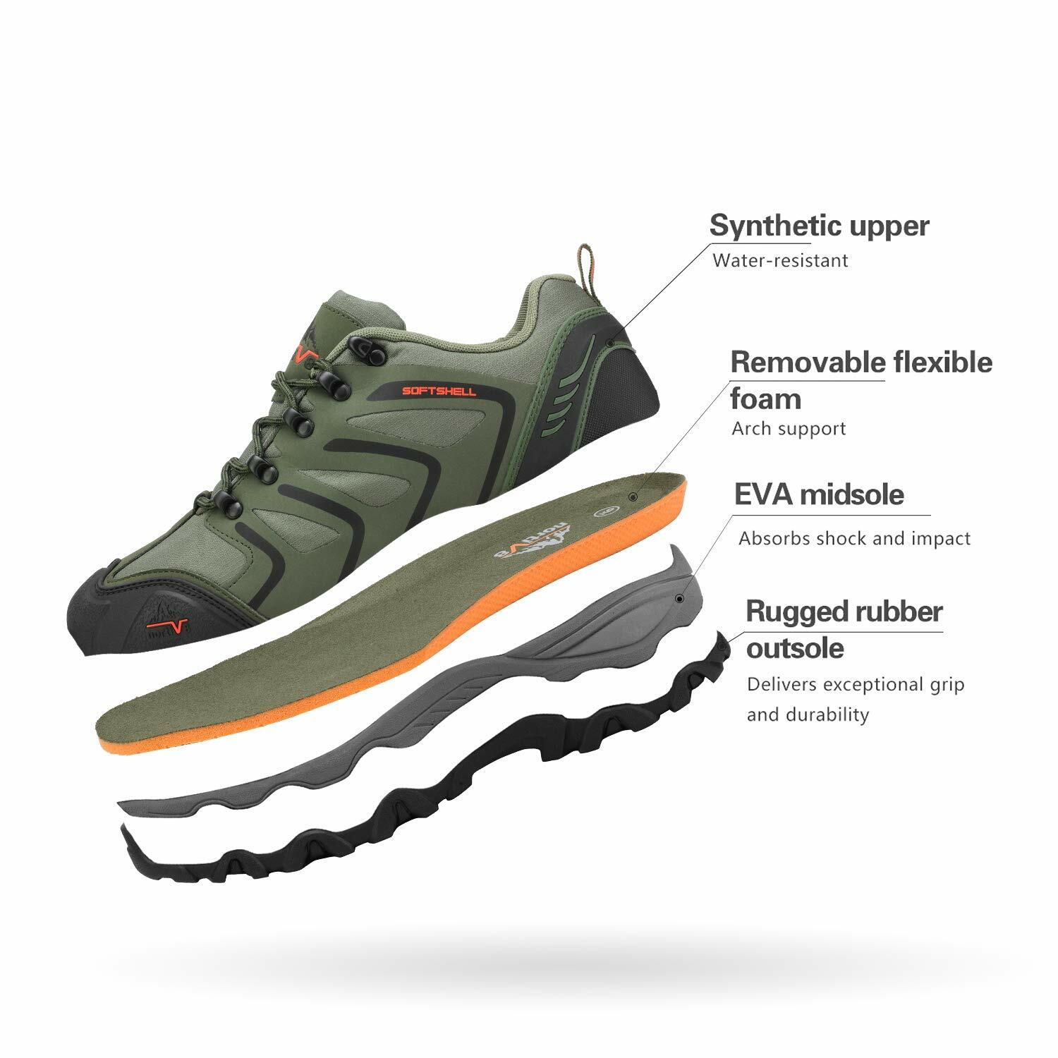 Nortiv 8 Men’s Hiking Boots Waterproof Outdoor Backpacking Work Shoes US 6.5-13