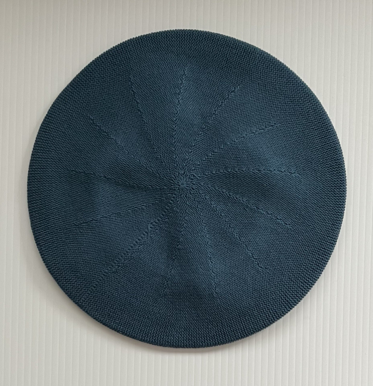 NWT CAMELEON Cotton Knit BERET Hat • Dark Teal Blue • Sz L Unisex Style 4-SEASON