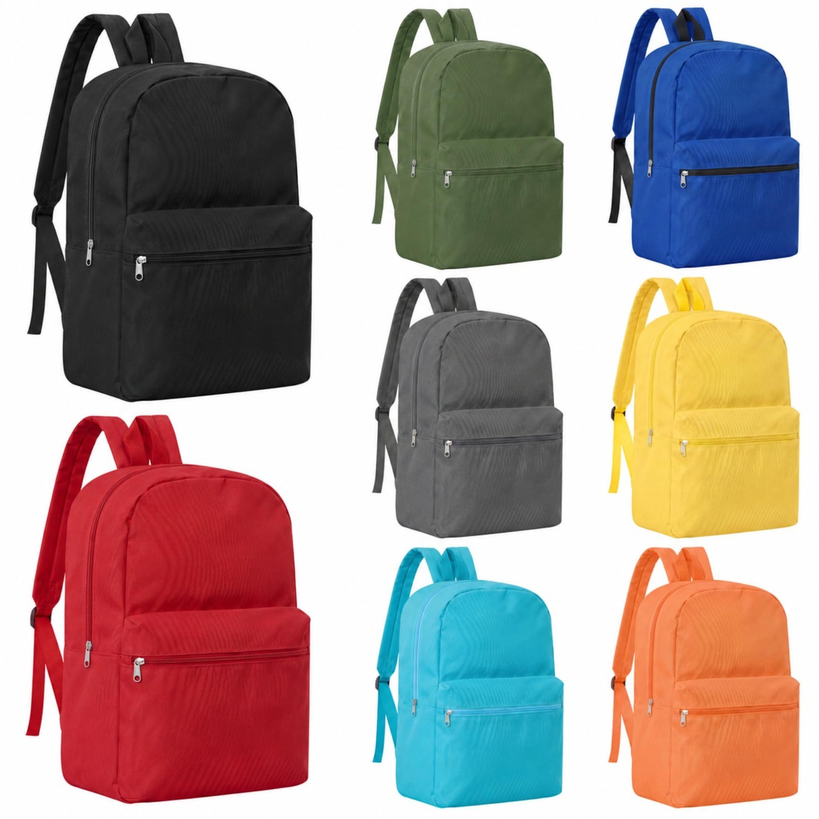 8 Pack 17″ Kids School Backpacks – Assorted Colors, Bulk Bookbags for Students