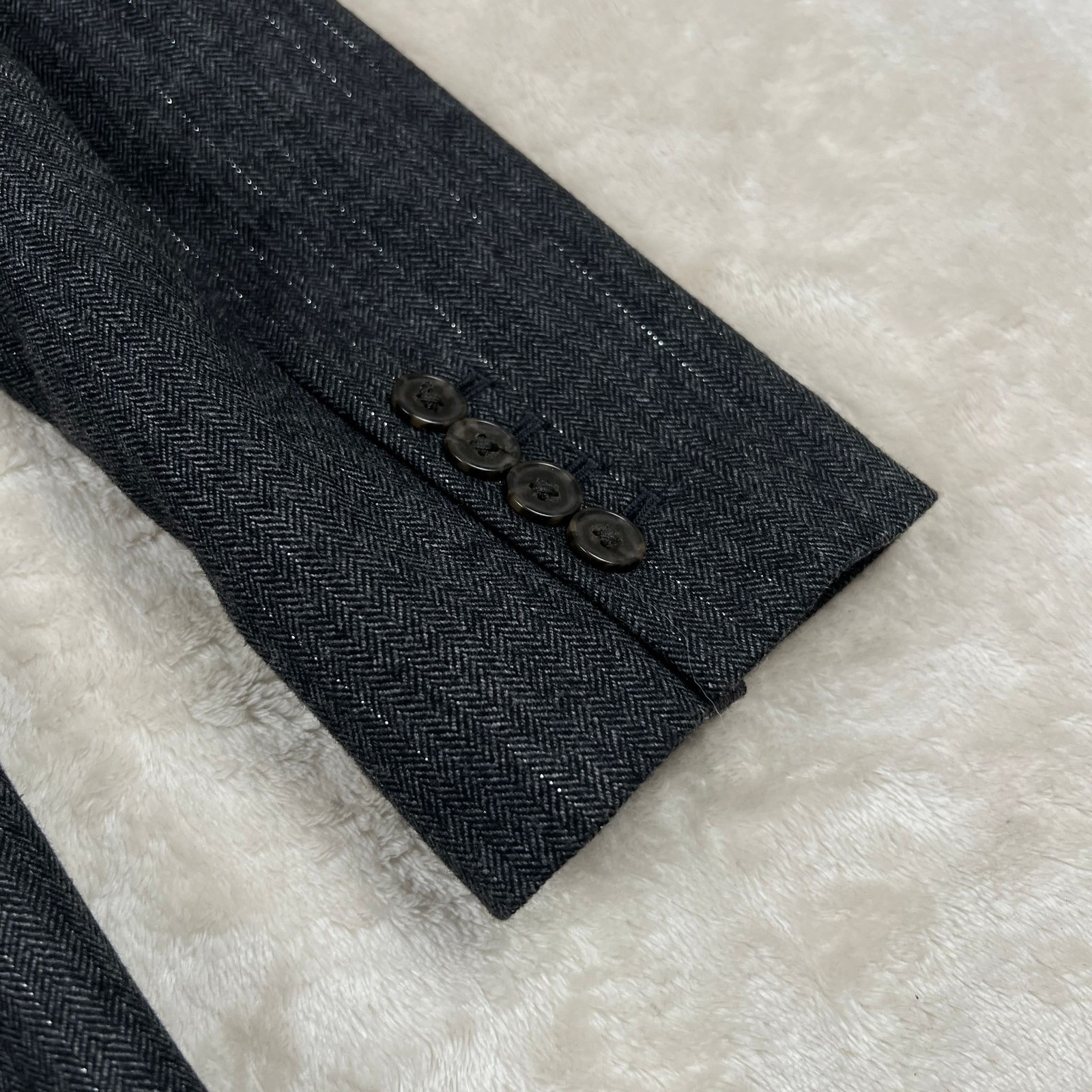 J.CREW Collection Mario Bellucci Blazer Womens 4 Tailored Herringbone Wool