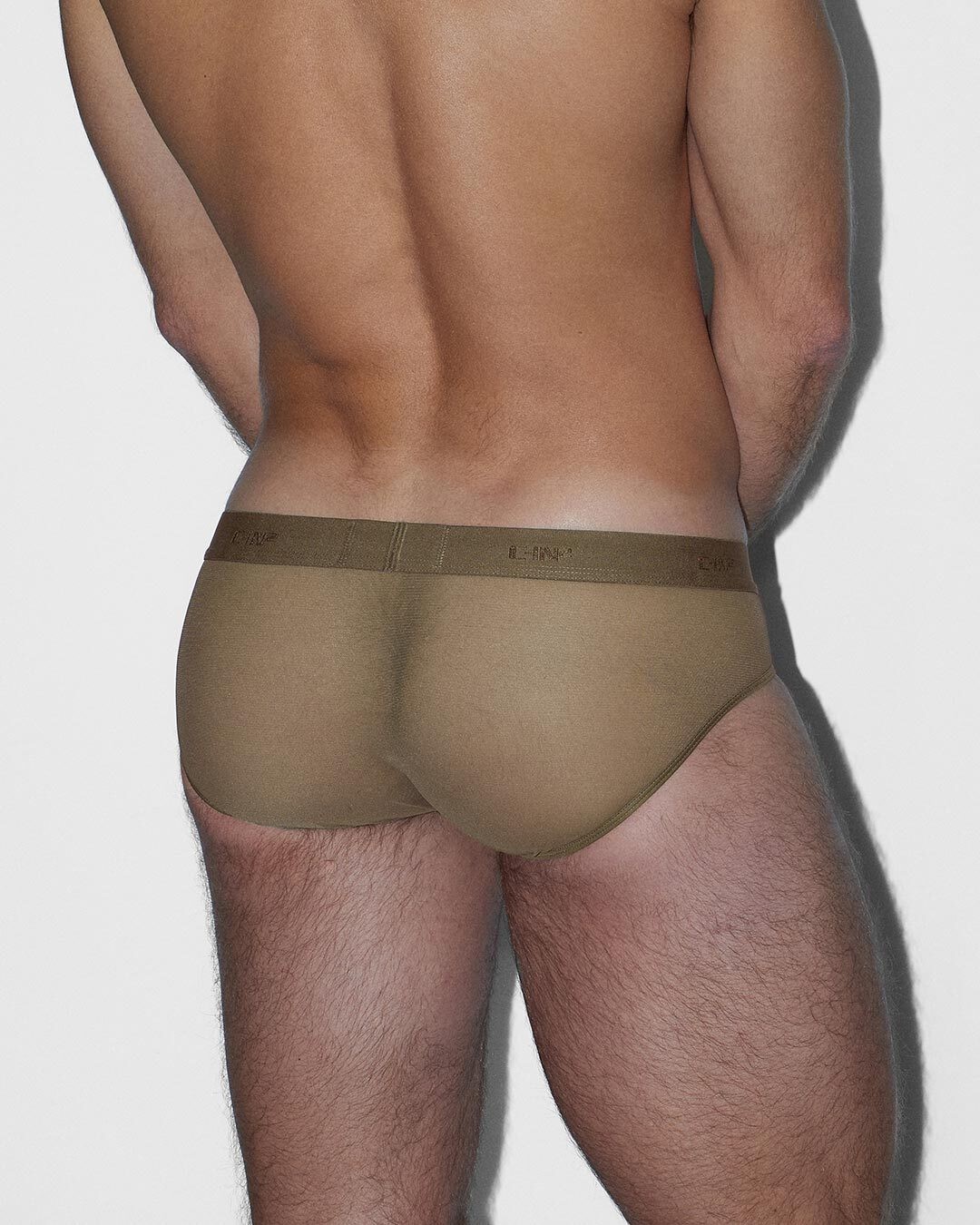 C-IN2 Sheer Low Rise Brief – Dark Nude Nylon Mesh Brief
