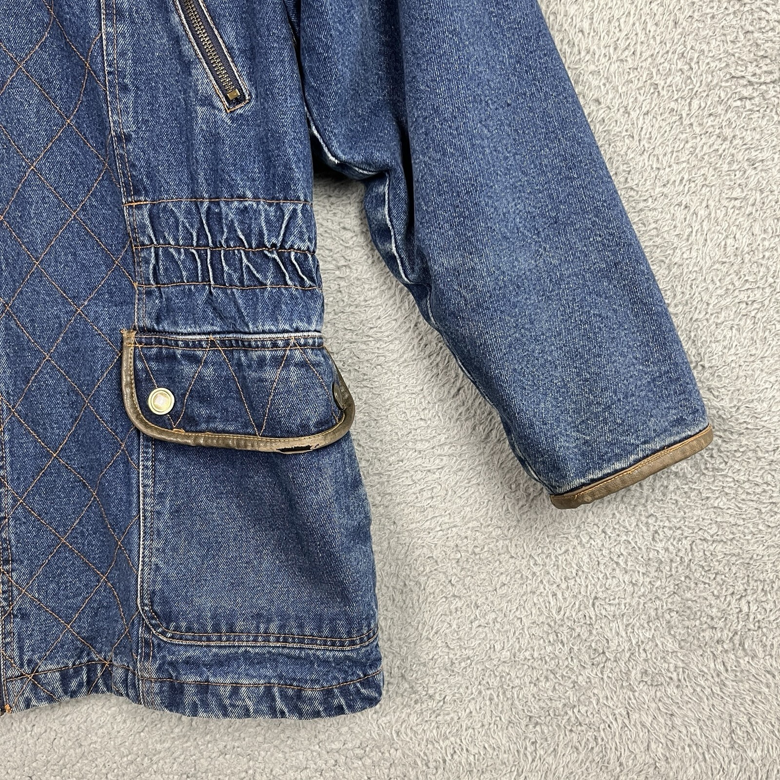 Vintage Retro Denim Jacket Womens Medium Oversized Western Ranchwear Chore 90s