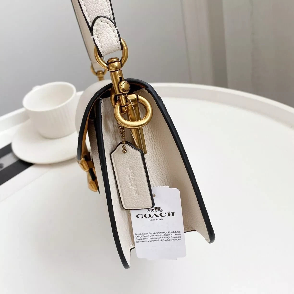 Coach F73995 Tabby 26 2Way Crossbody Shoulder Bag White Leather New