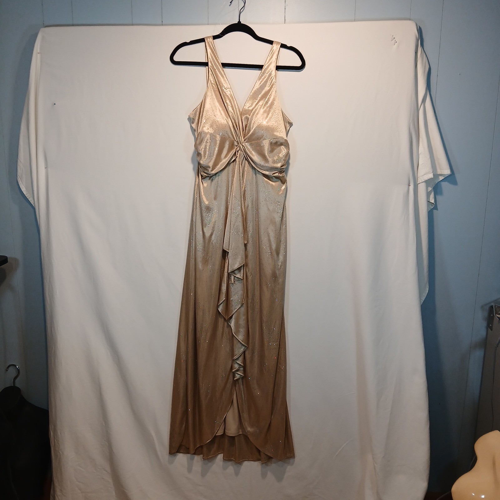 Onyx Nite sz 14 Formal Dress glitter prom pageant bridesmaid glam rainbow y2k