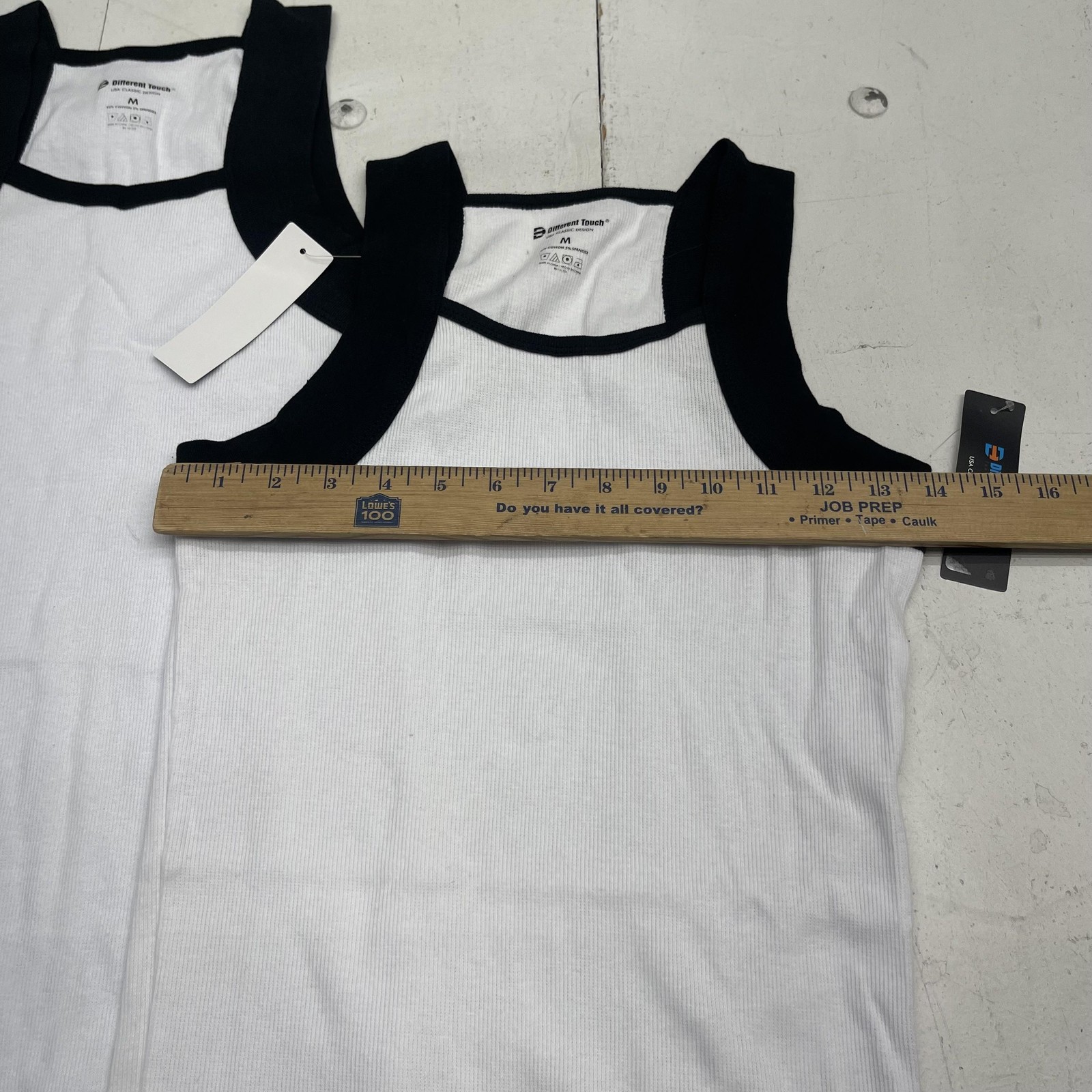 Different Touch Tank Undershirt Mens Medium White 2 Pack Stretch Tagless