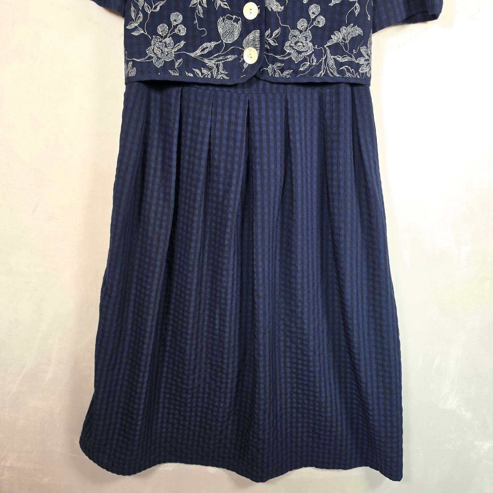 Vintage Sunshine Starshine Maxi Dress Women’s XL Navy Floral Cottagecore Prairie
