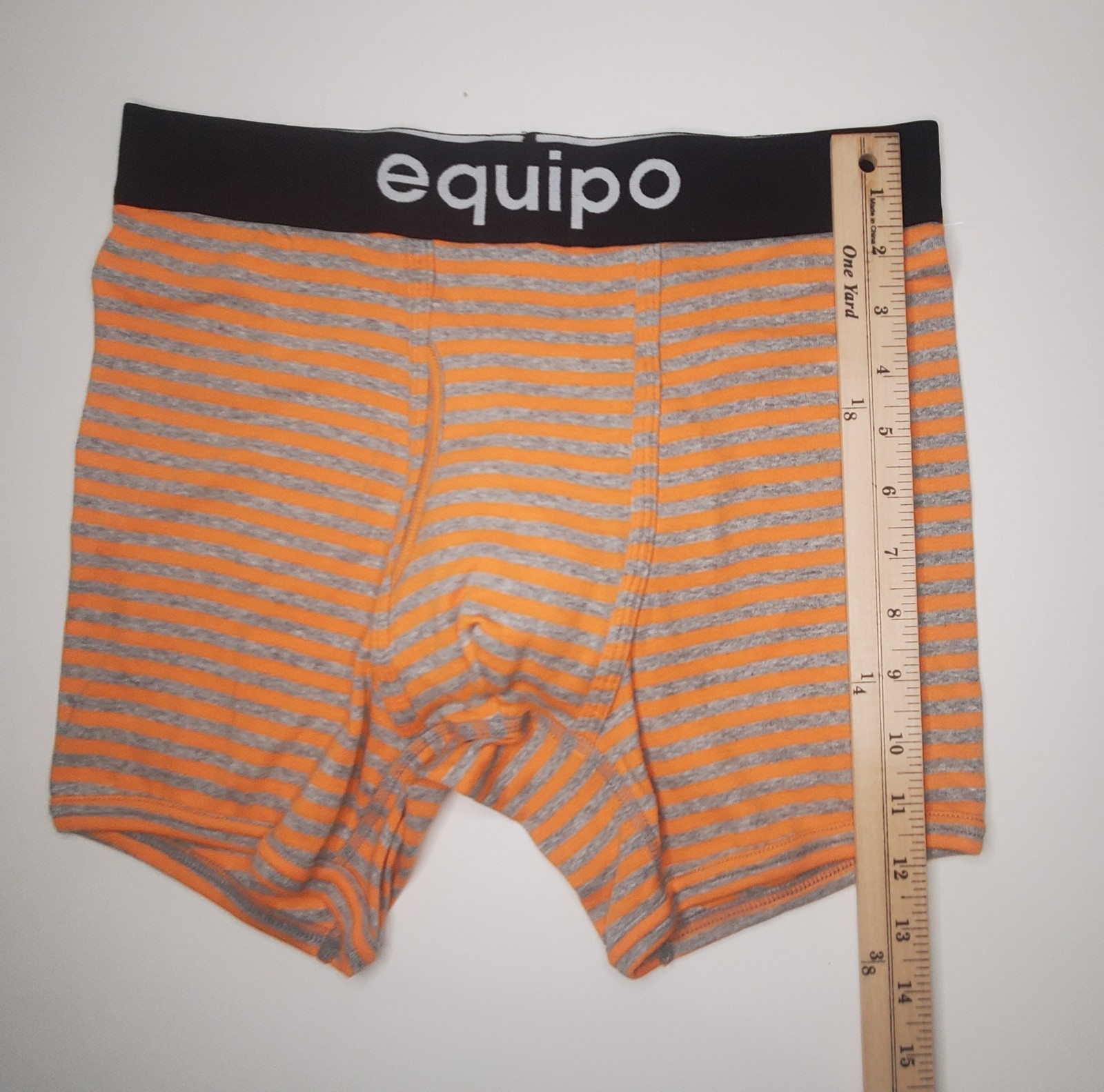 Equipo Boxer Briefs Orange & Gray Stripes Medium 100% Cotton NWOT