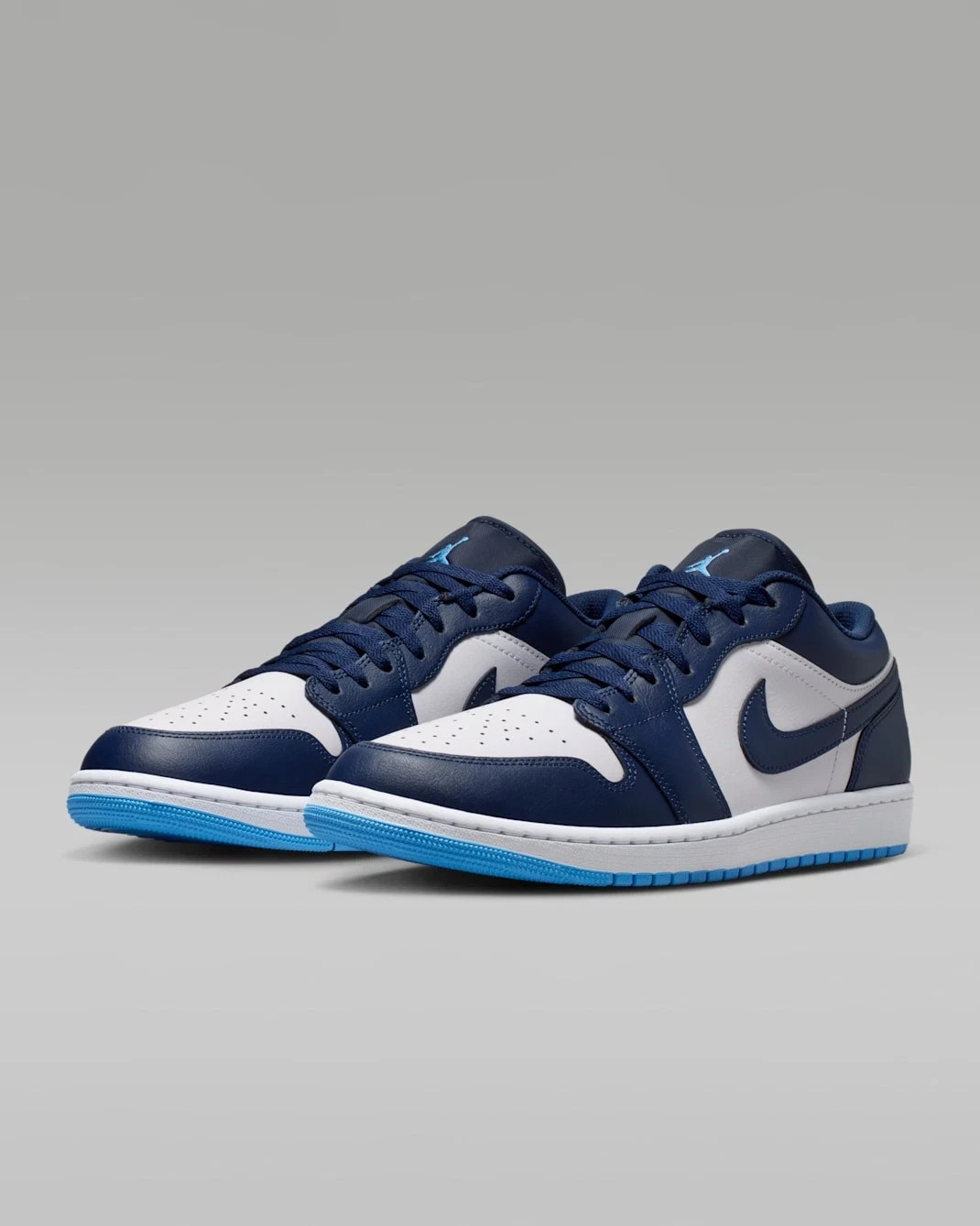 Nike Air Jordan 1 Low Shoes Midnight Navy University Blue 553558-404 Mens Nby