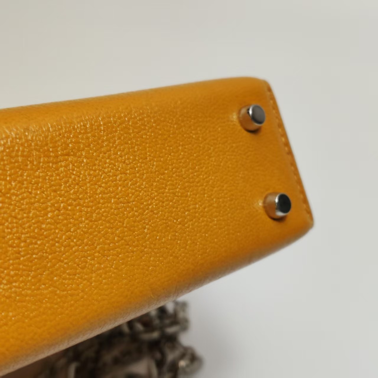 Hermes Verrou Mini 17 Chevre Mysore Soleil 9H Yellow Silver Hardware PHW Auth