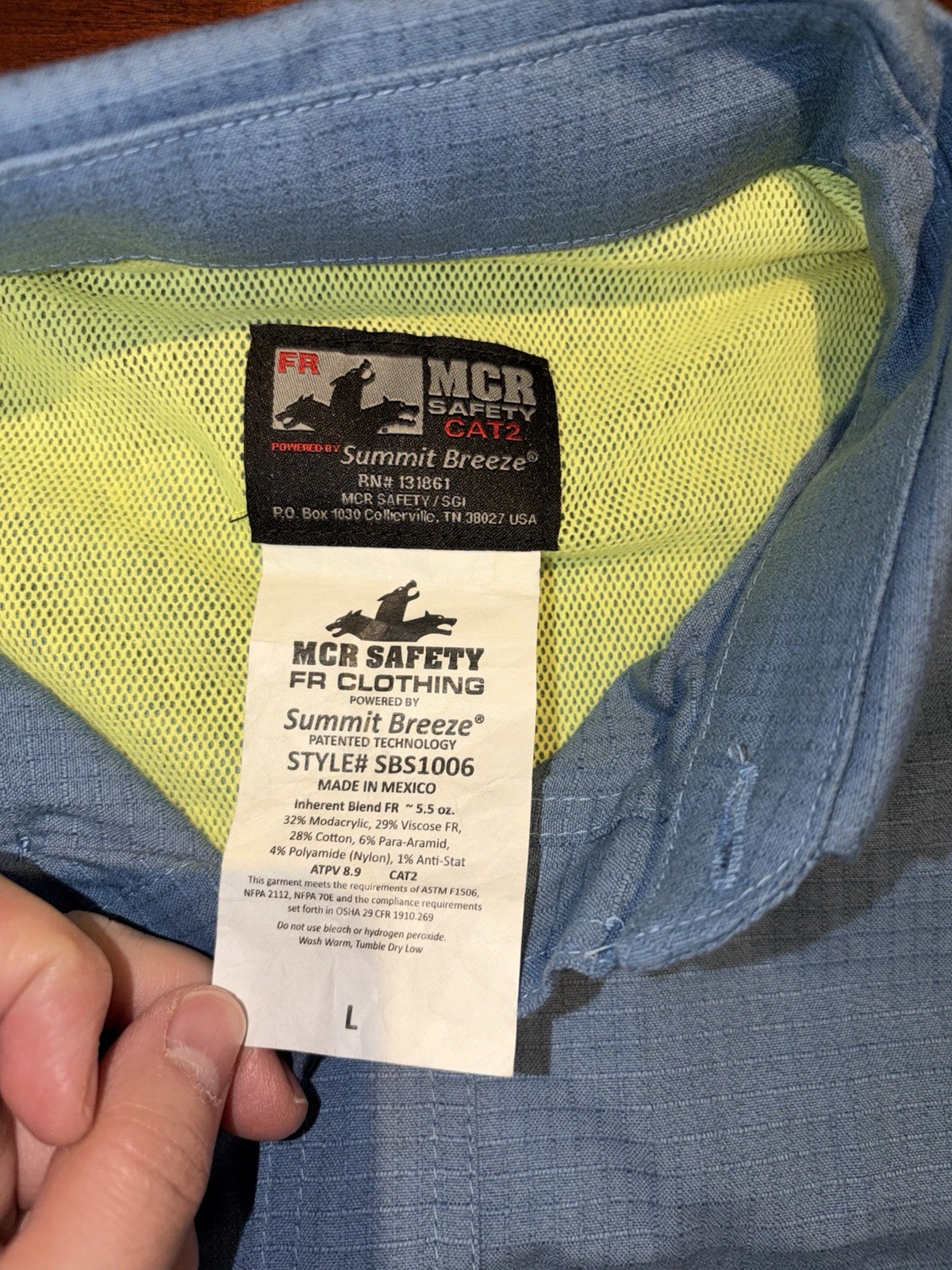 MCR Safety Summit Breeze FR Flame Resistant Vented Work Shirt Cat 2 Men’s Large