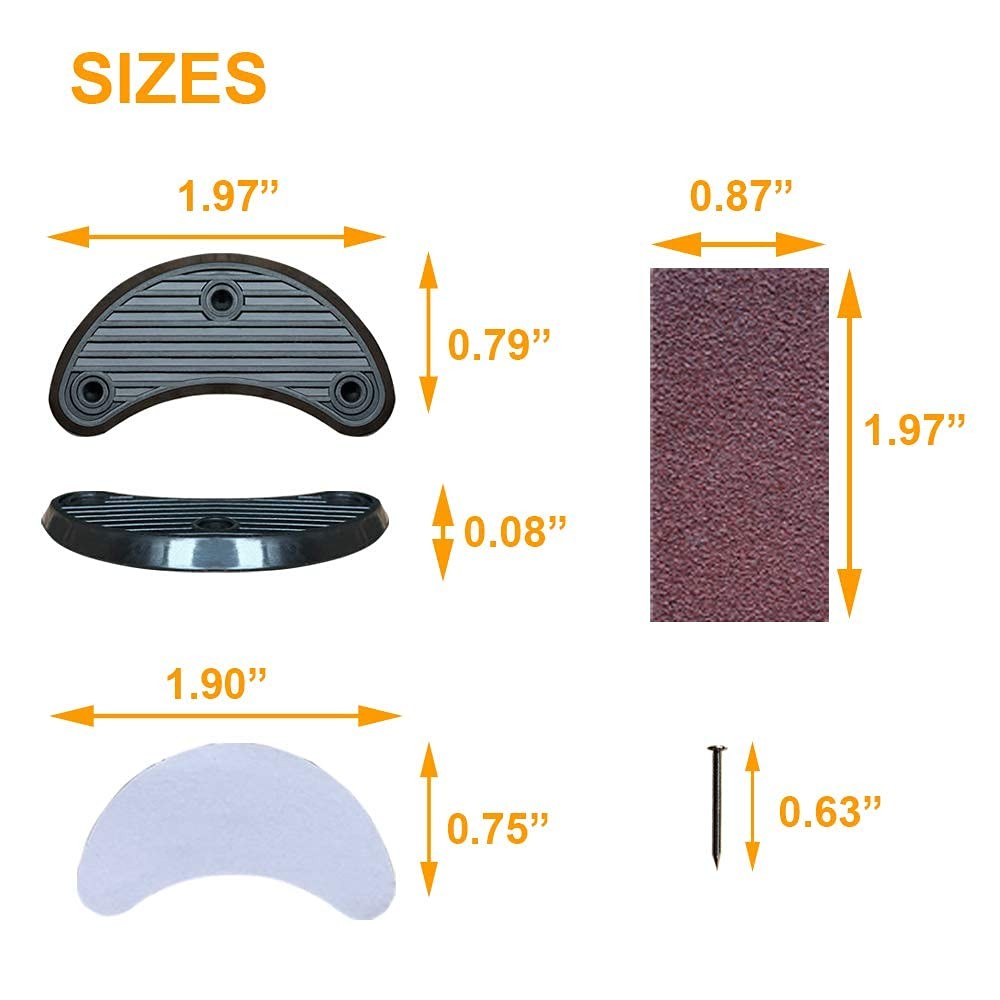 Unikstep 6 Pairs Shoe Heel Plate Tap, 6 Pair (Pack of 1), Khaki