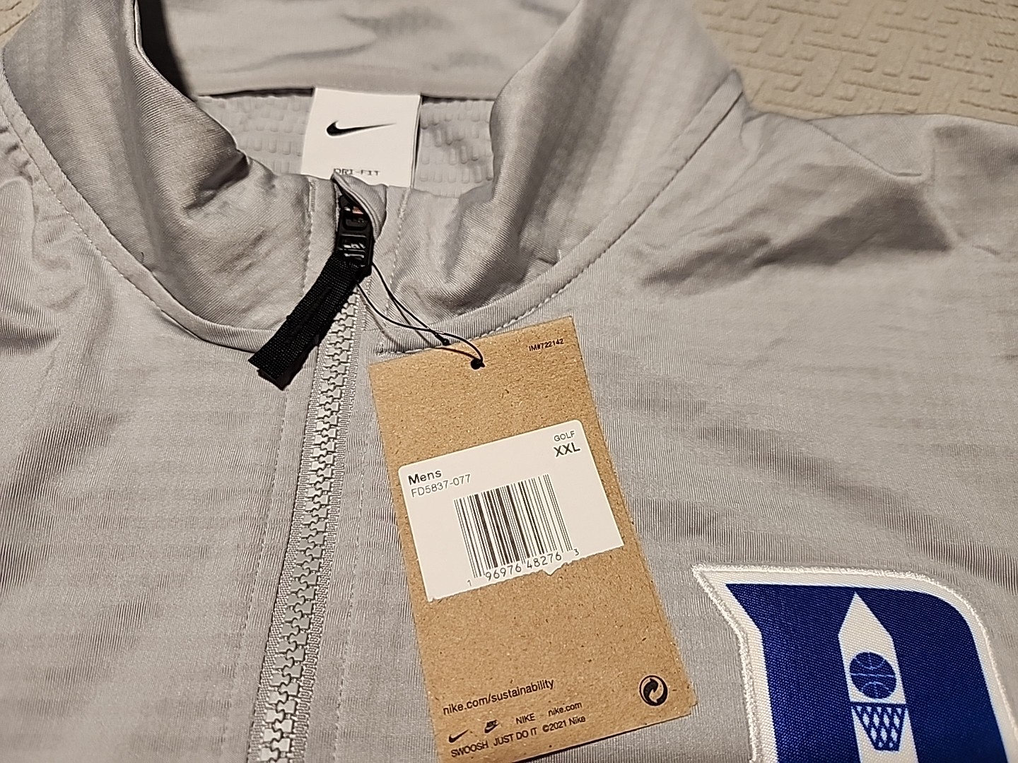 Rare NWT Duke Blue Devils 1/4 ZIp Grid fleece golf Pullover COACH K ACADEMY XXL