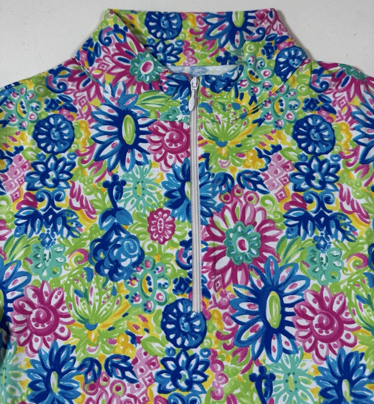 NWT IBKUL Golf Tennis 1/4 Zip Pullover Top XS S M L XL Flowers Longsleeve J5