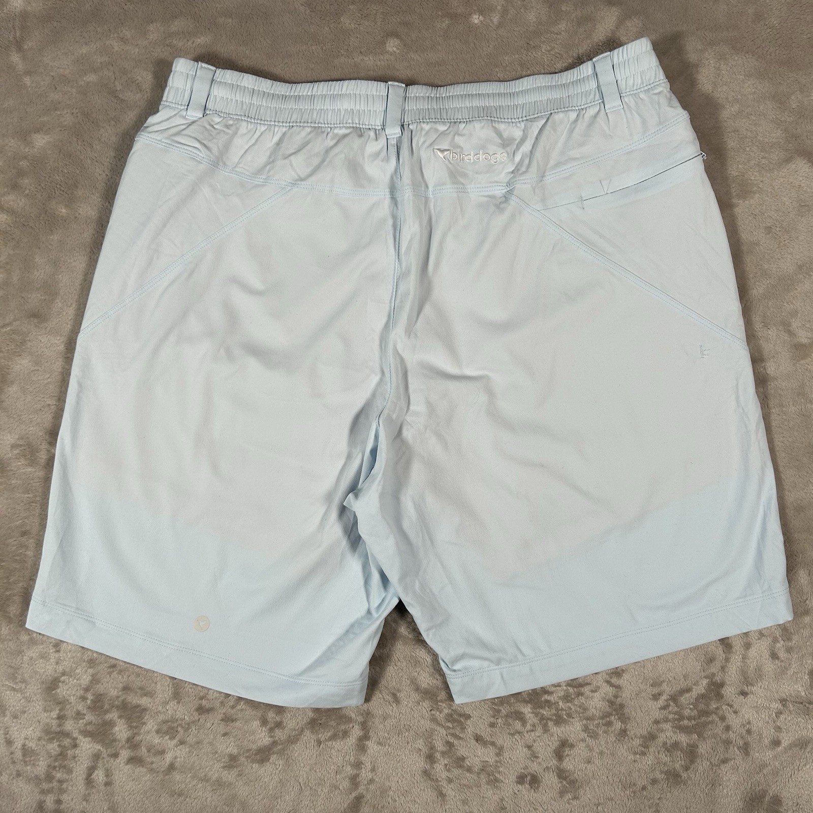 Birddogs Shorts Mens 2XL 9″ Sky Blue Lined Elastic Waist Drawstring Zip Pocket