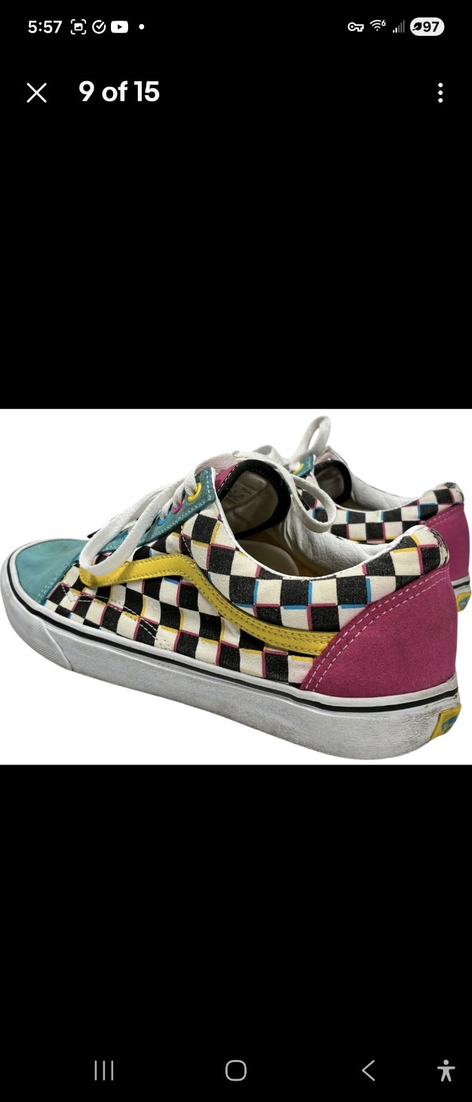 Van’s Old Skool Crazy Checks Suede Canvas Skateboard Sneakers mens size 11