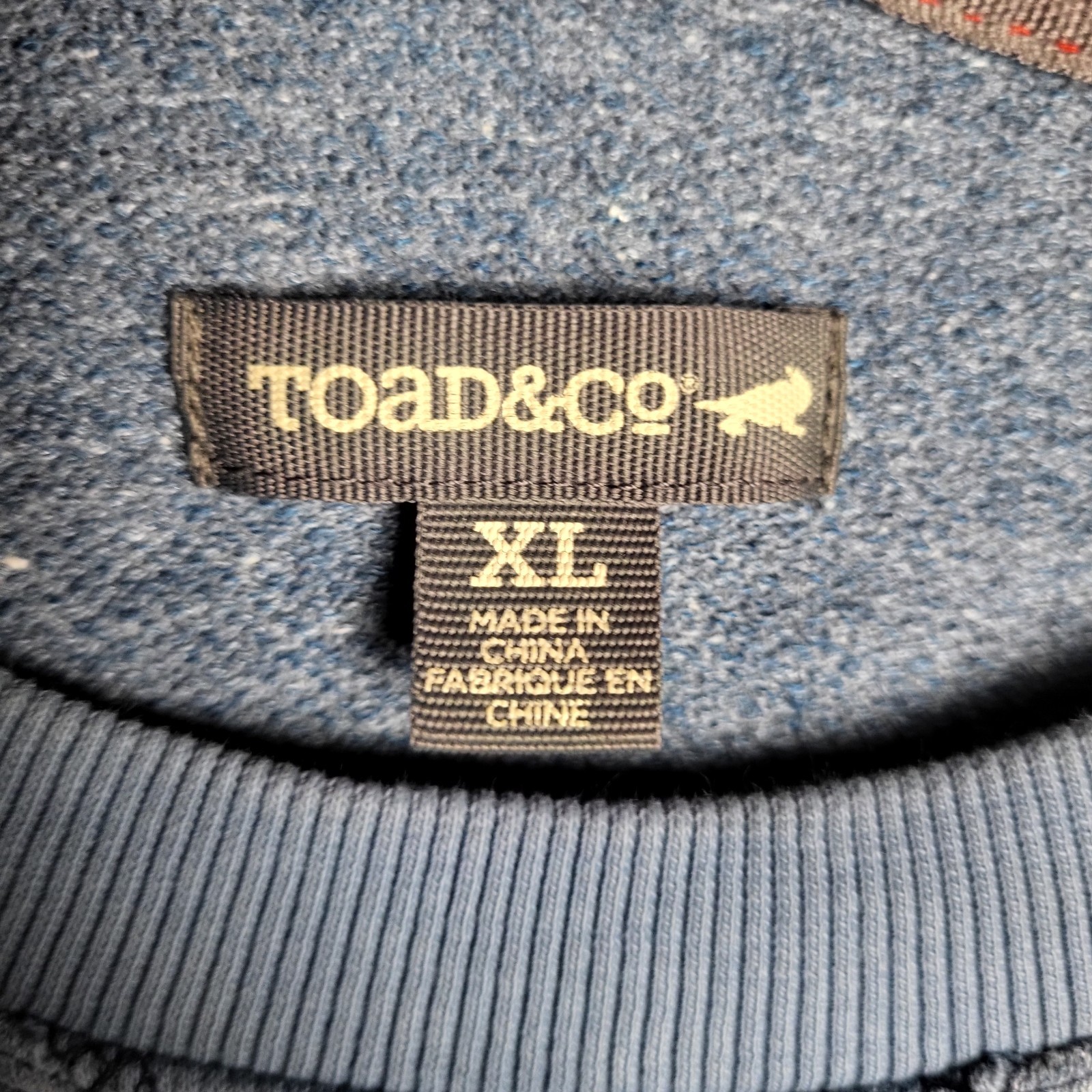 Toad & Co Hemp Sweatshirt Men’s XL Blue Heathered Lightweight Athleisure Lounge