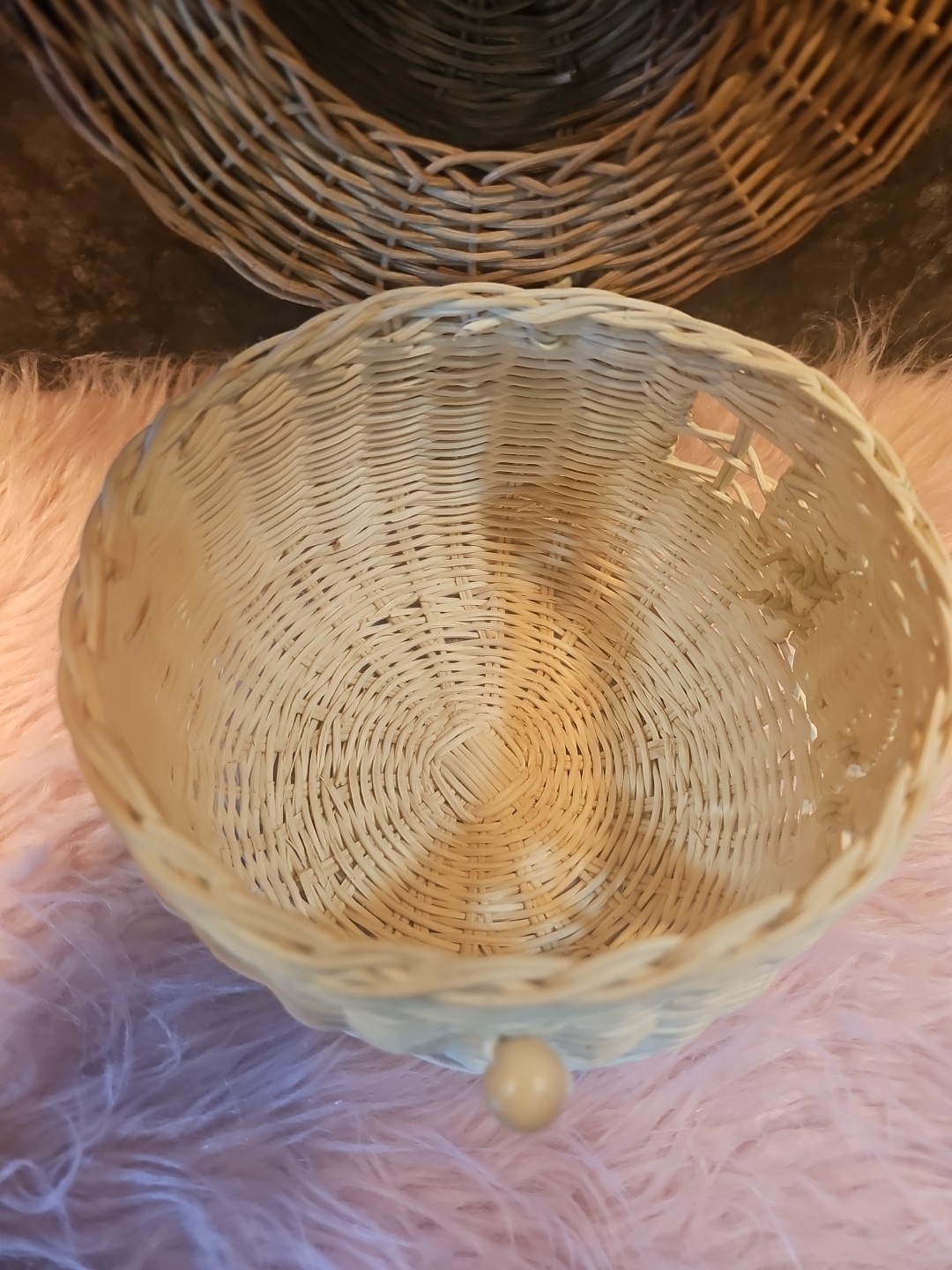 Rattan Mushroom Basket Bag Wicker Woven Women Handbags Beach Straw Bag Box