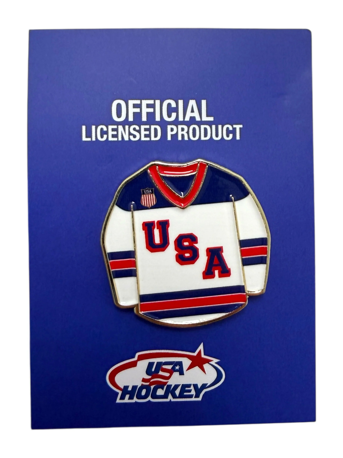 USA Hockey White Jersey Pin
