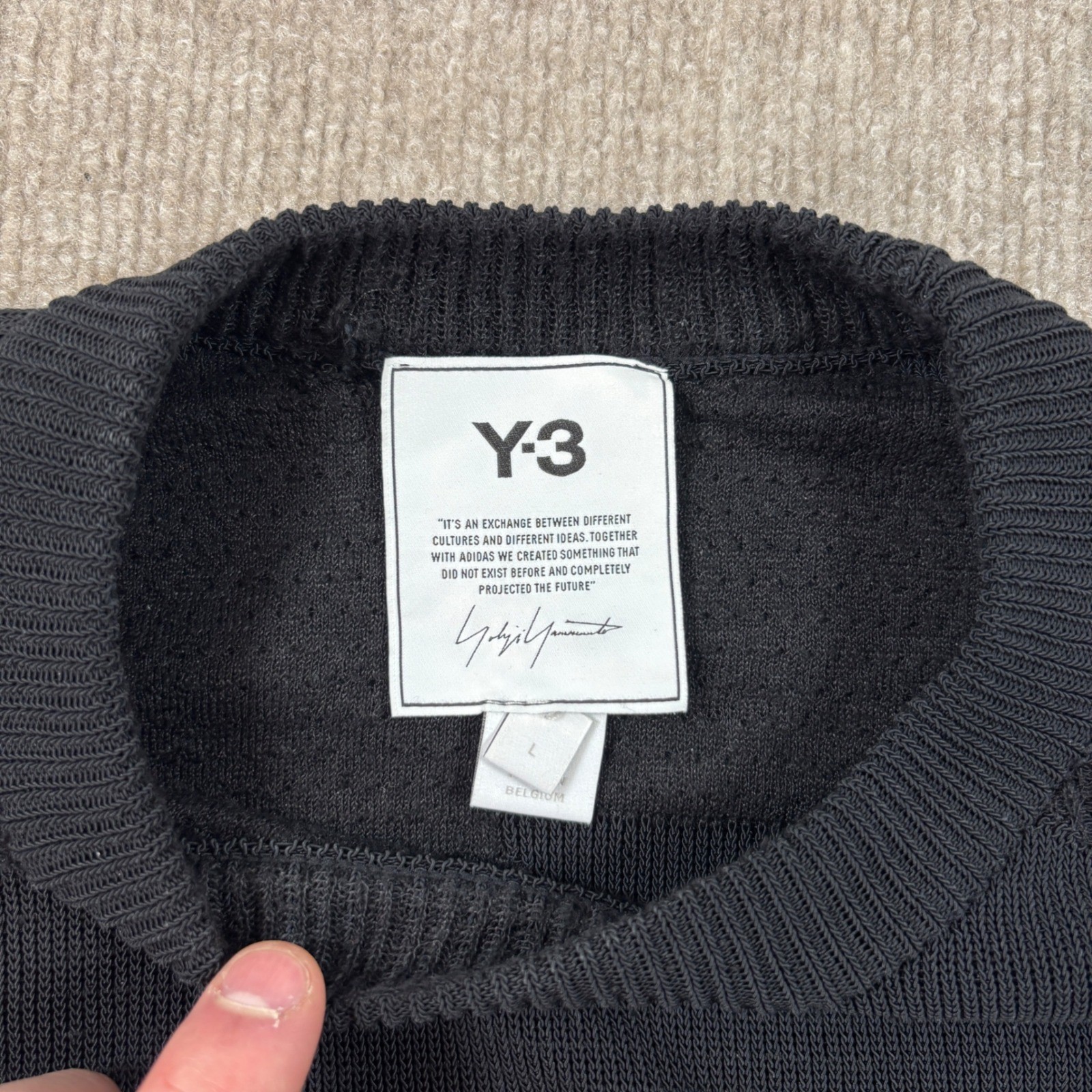 Adidas Y-3 Black Classic Knit Crew Sweater Men’s Size Large DV4214