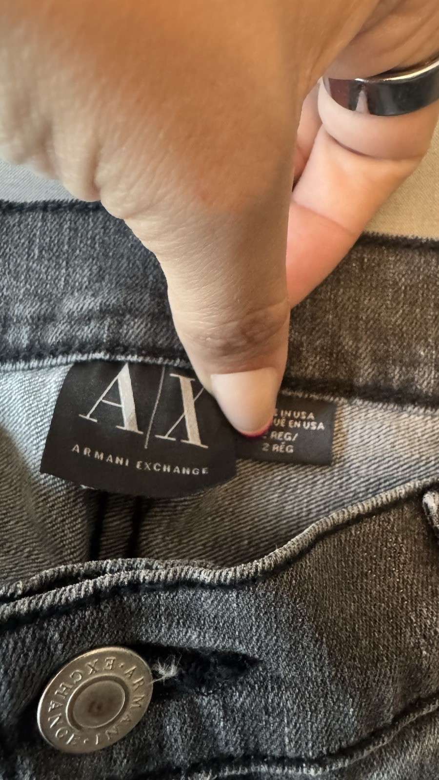 Women’s Armani Exchange Jeans Gray Wash Made in USA Size 2 Reg