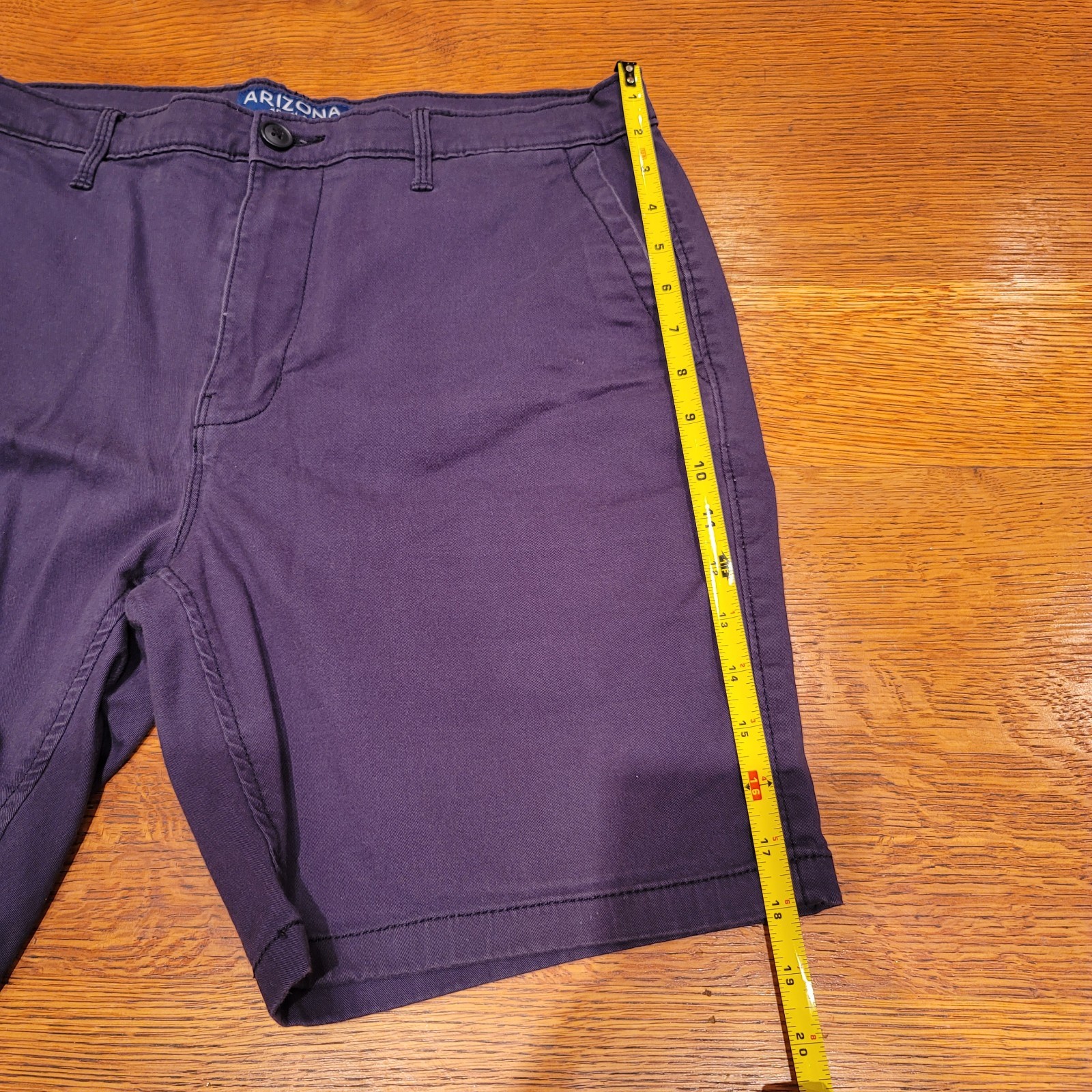 Arizona Jean Co Men’s Blue Classic Fit Chino Shorts Stretch Flat Front Zip